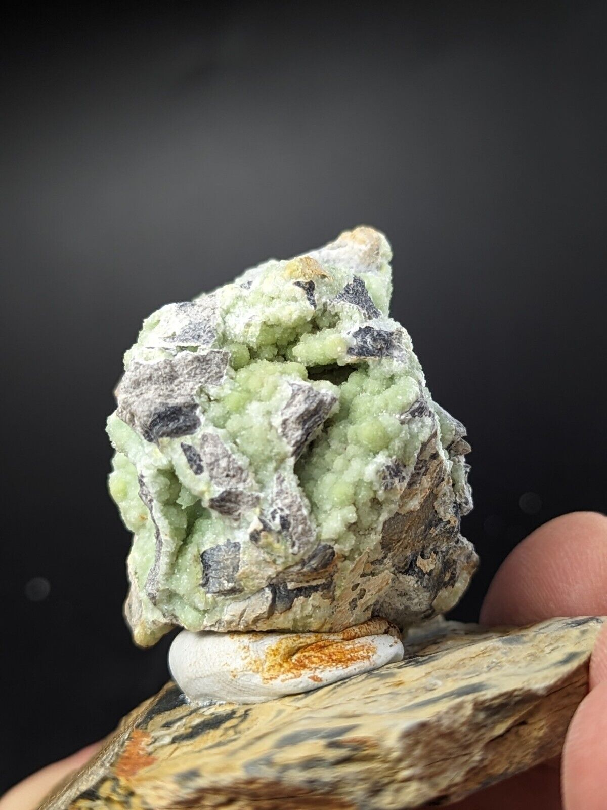 Amazing Wavellite - Fantastic Old Stock - Mauldin Mountain Arkansas with Stand - Collectibles:Rocks Fossils &