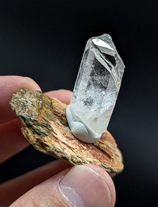Arkansas Etched Quartz Crystal Point - OOAK natural mineral specimen AR USA - Collectibles:Rocks Fossils &