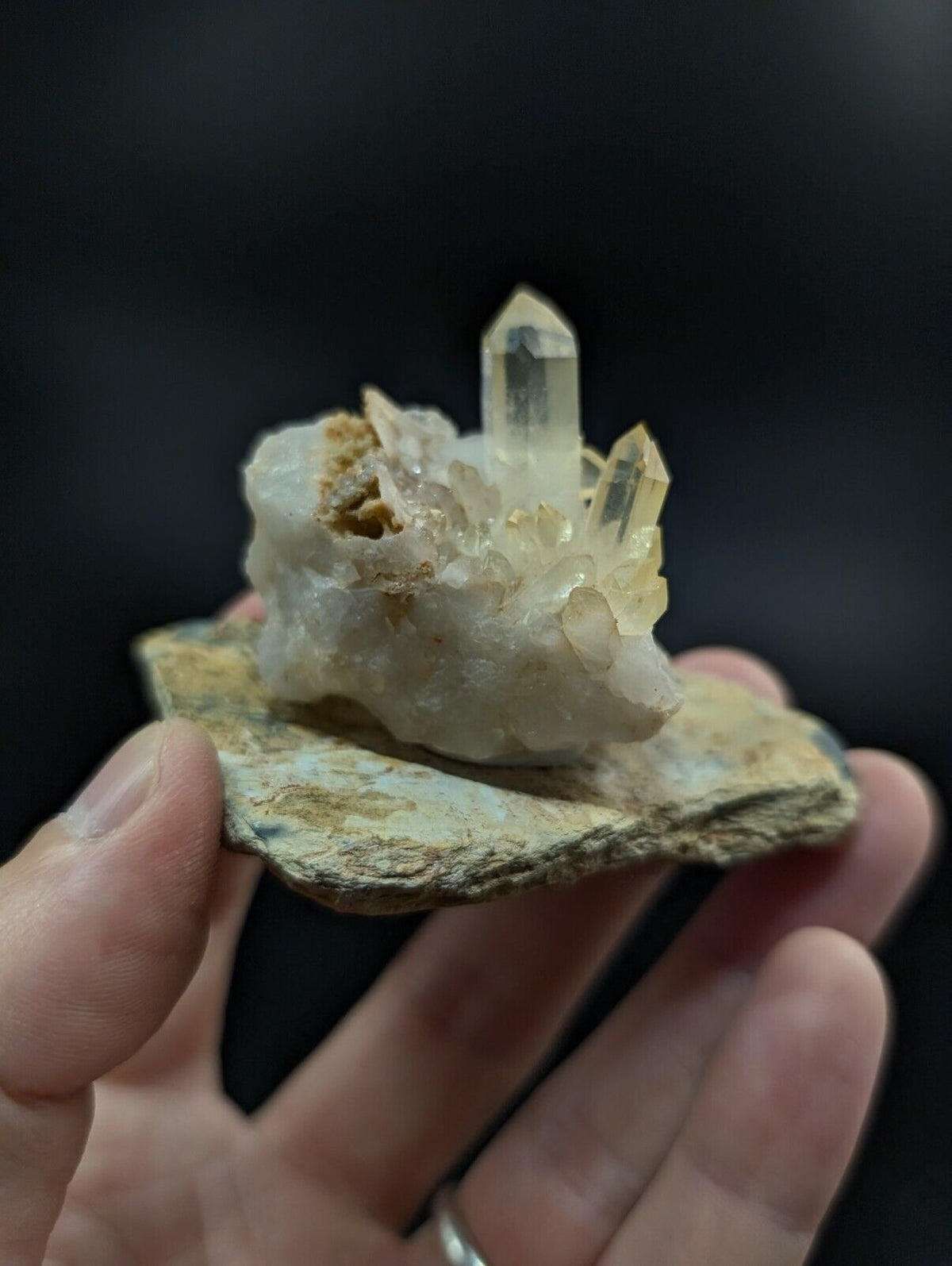 Arkansas Golden Quartz Crystal Cluster - OOAK Natural mineral specimen AR USA - Collectibles:Rocks Fossils &