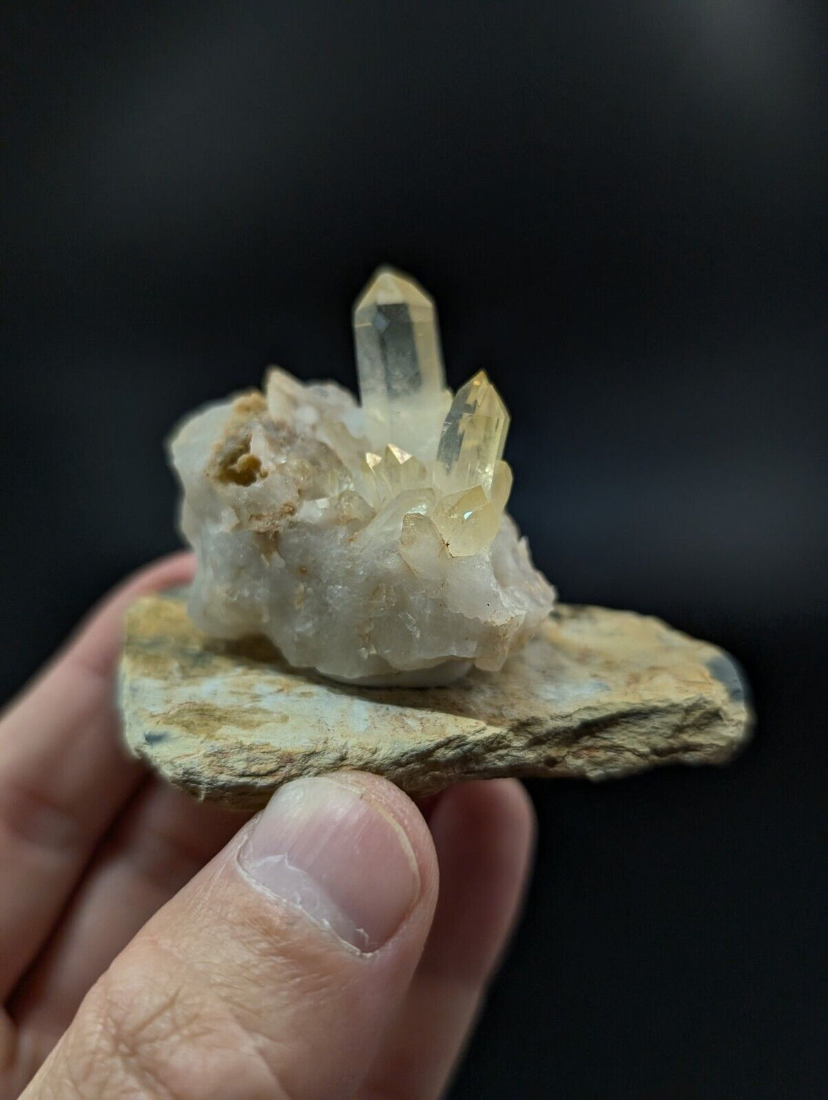 Arkansas Golden Quartz Crystal Cluster - OOAK Natural mineral specimen AR USA - Collectibles:Rocks Fossils &