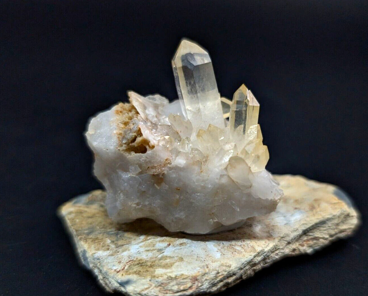Arkansas Golden Quartz Crystal Cluster - OOAK Natural mineral specimen AR USA - Collectibles:Rocks Fossils &