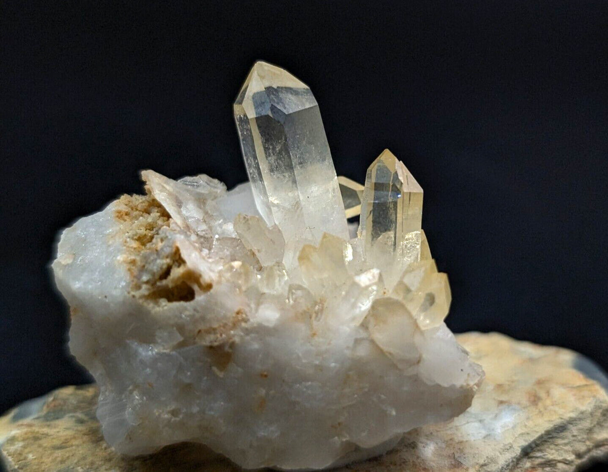 Arkansas Golden Quartz Crystal Cluster - OOAK Natural mineral specimen AR USA - Collectibles:Rocks Fossils &