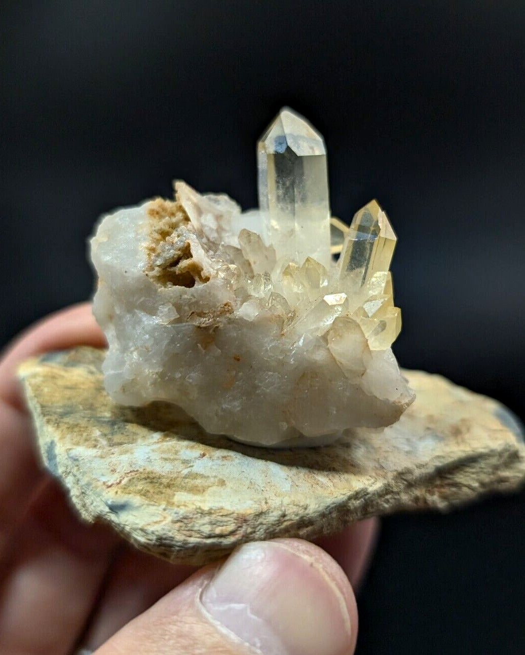 Arkansas Golden Quartz Crystal Cluster - OOAK Natural mineral specimen AR USA - Collectibles:Rocks Fossils &