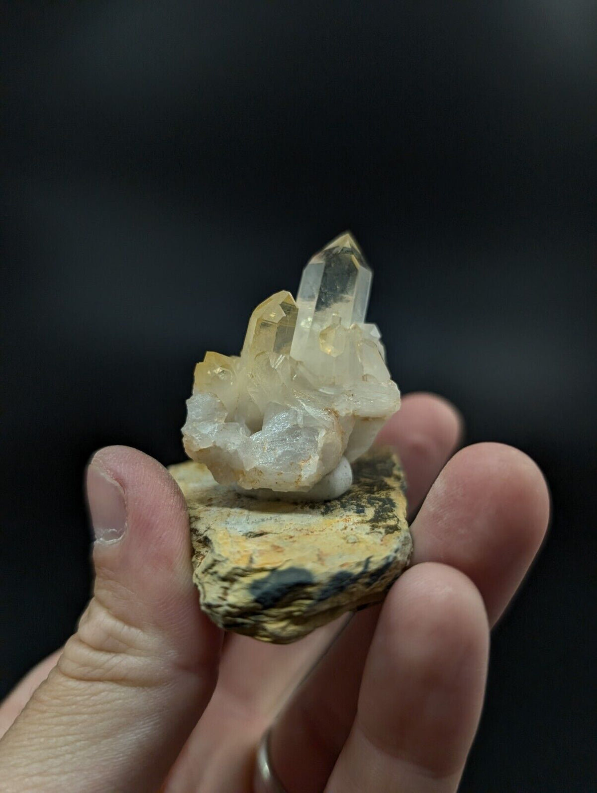 Arkansas Golden Quartz Crystal Cluster - OOAK Natural mineral specimen AR USA - Collectibles:Rocks Fossils &