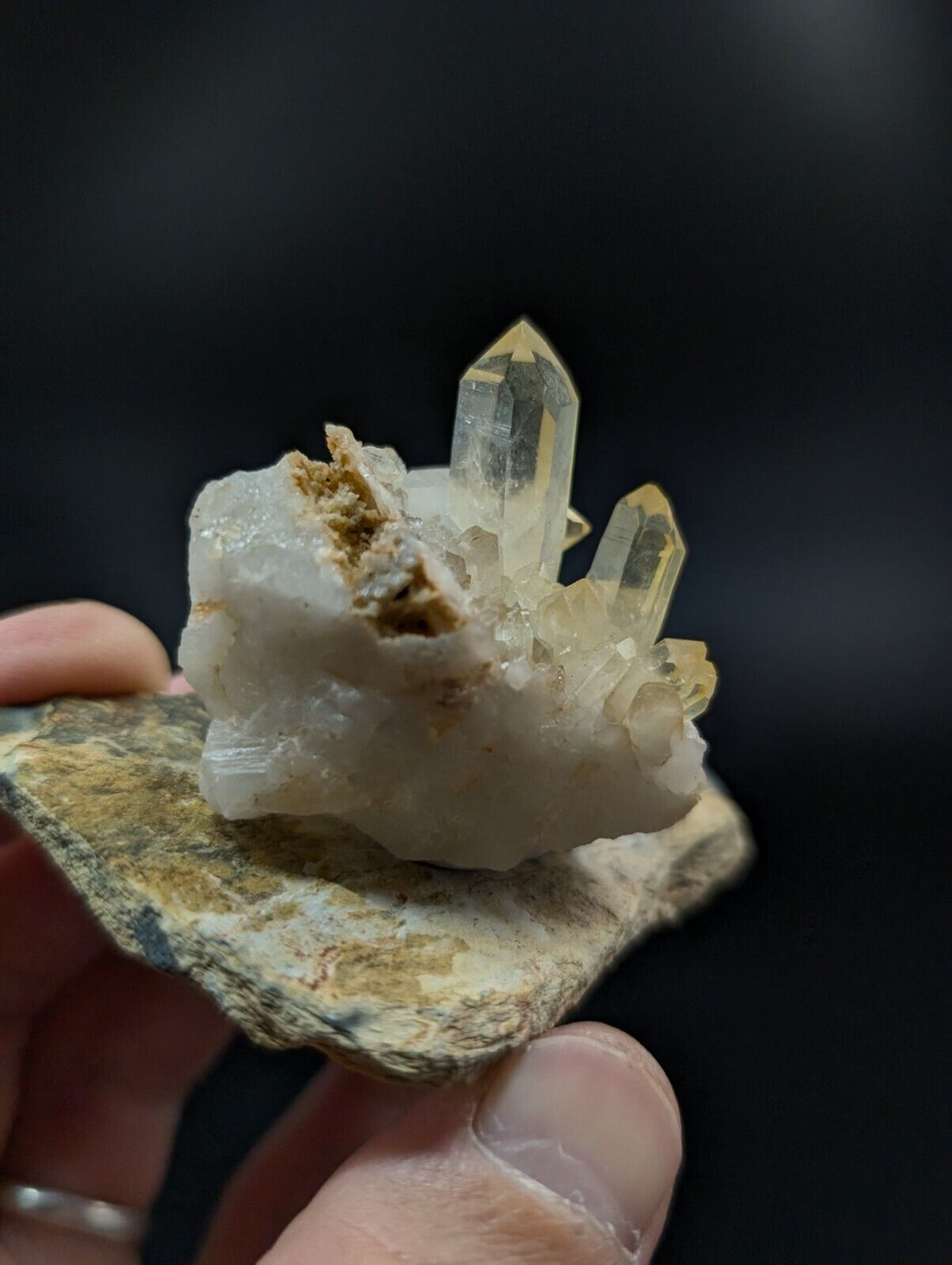 Arkansas Golden Quartz Crystal Cluster - OOAK Natural mineral specimen AR USA - Collectibles:Rocks Fossils &