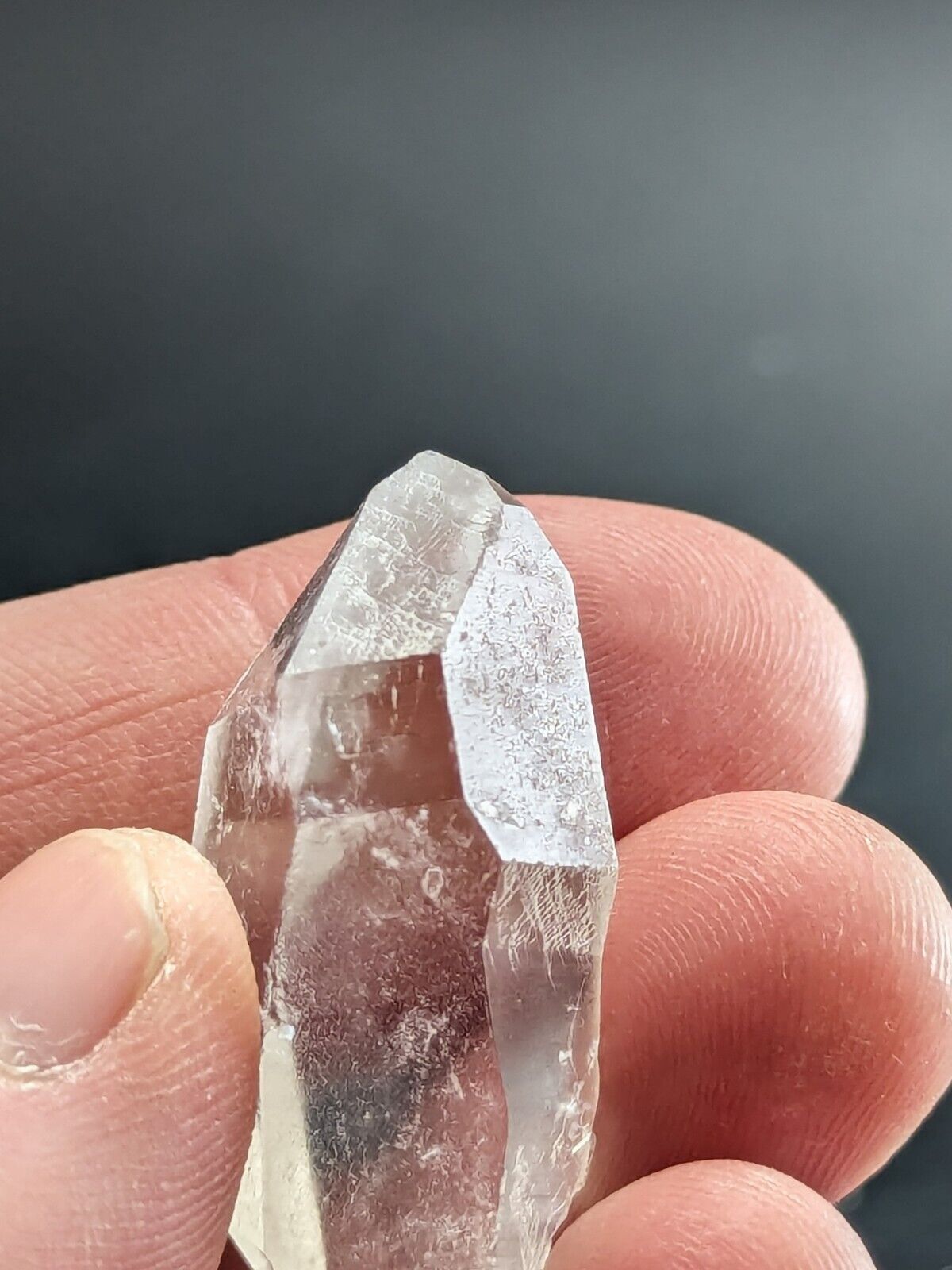Arkansas Quartz Crystal Point w/ Rare Facet ’Inclusions’ Garland Co old stock - Collectibles:Rocks Fossils &