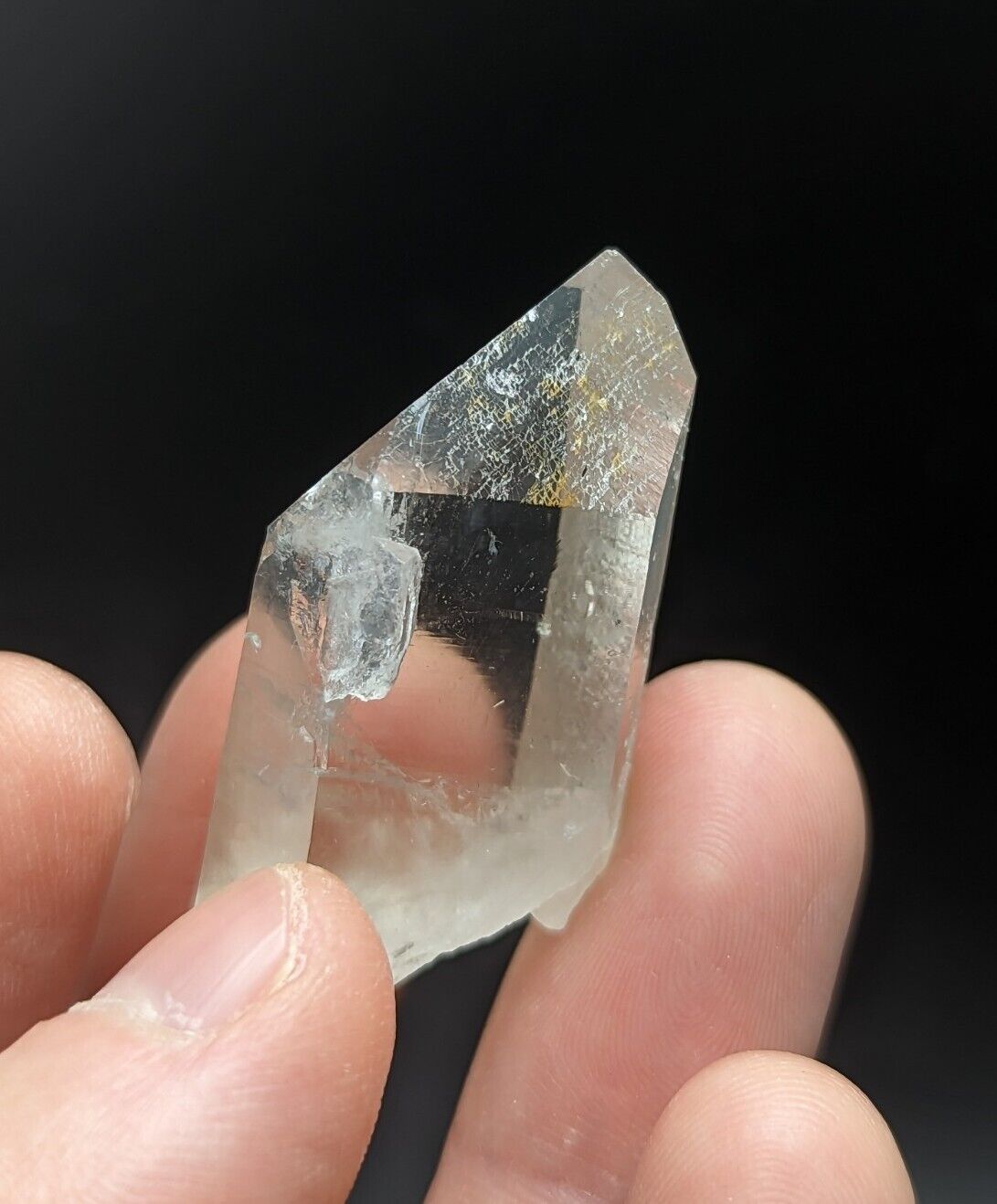 Arkansas Quartz Crystal Point w/ Rare Facet ’Inclusions’ Garland Co old stock - Collectibles:Rocks Fossils &