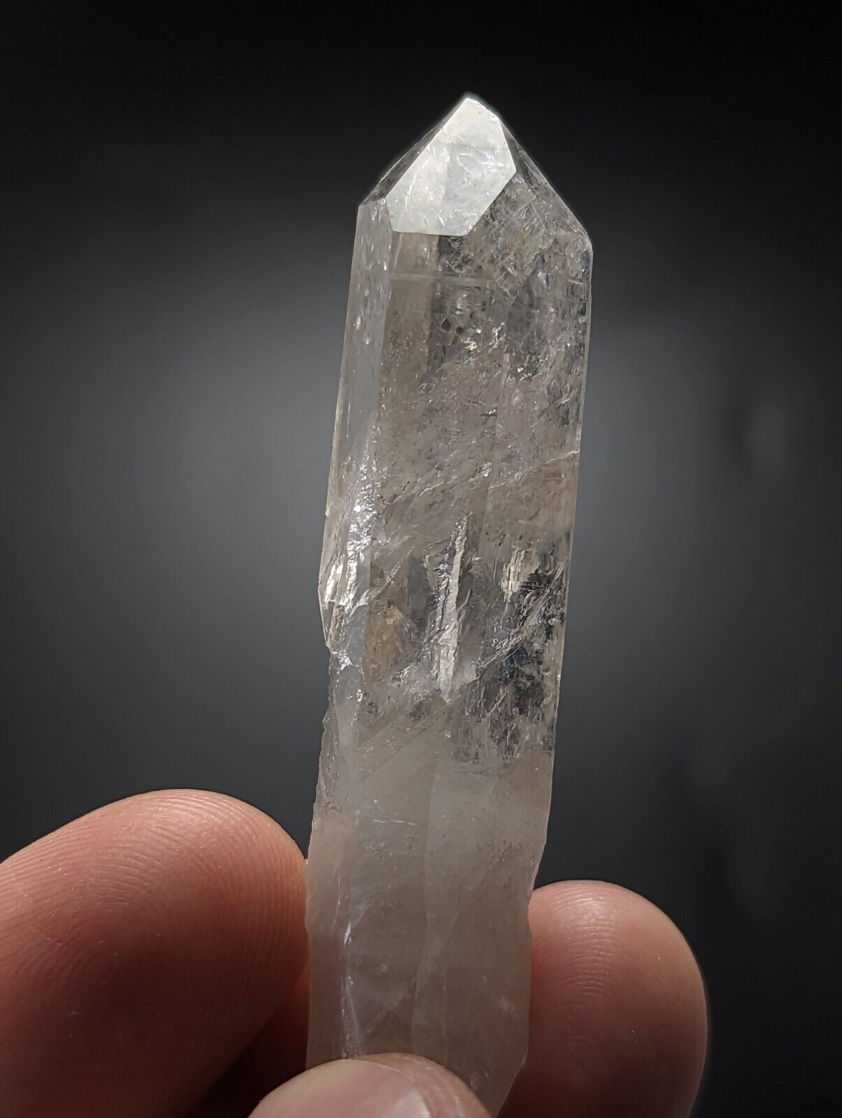 Arkansas Quartz Crystal Point w/ Rare Facet ’Inclusions’ Garland Co old stock - Collectibles:Rocks Fossils &