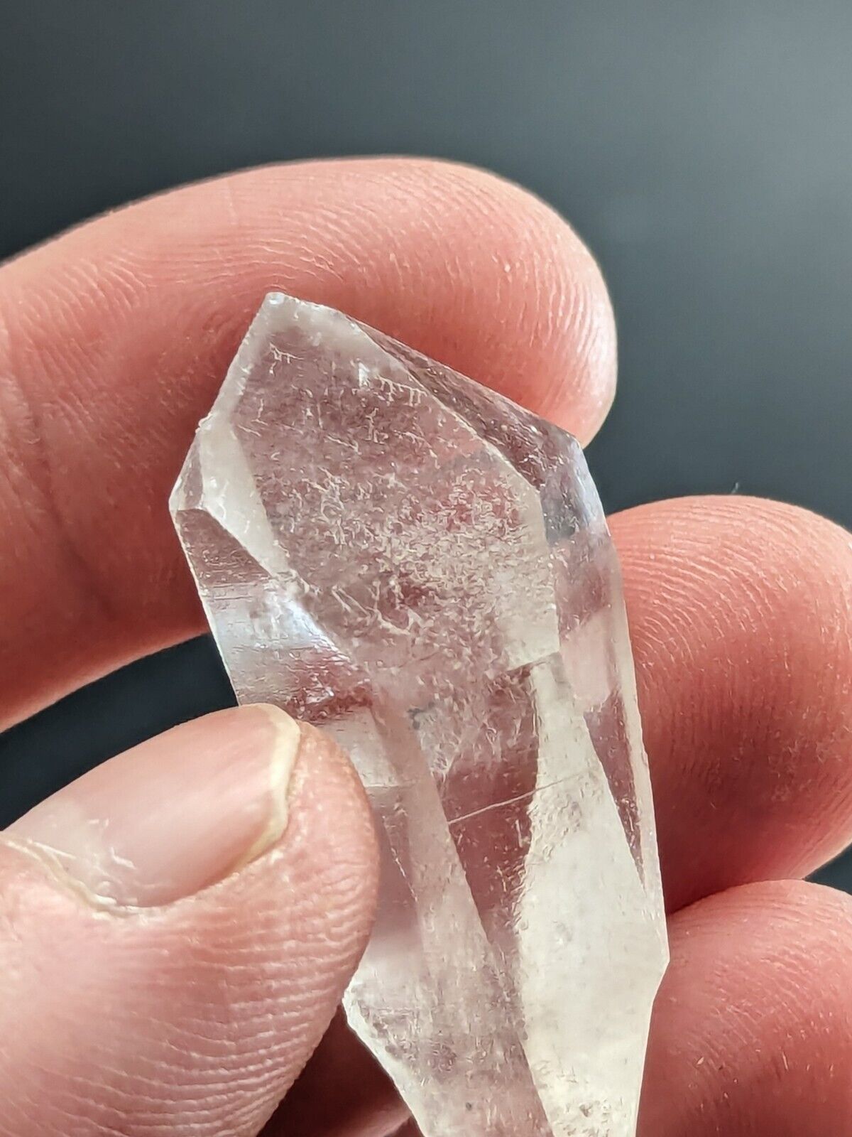 Arkansas Quartz Crystal Point w/ Rare Facet ’Inclusions’ Garland Co old stock - Collectibles:Rocks Fossils &