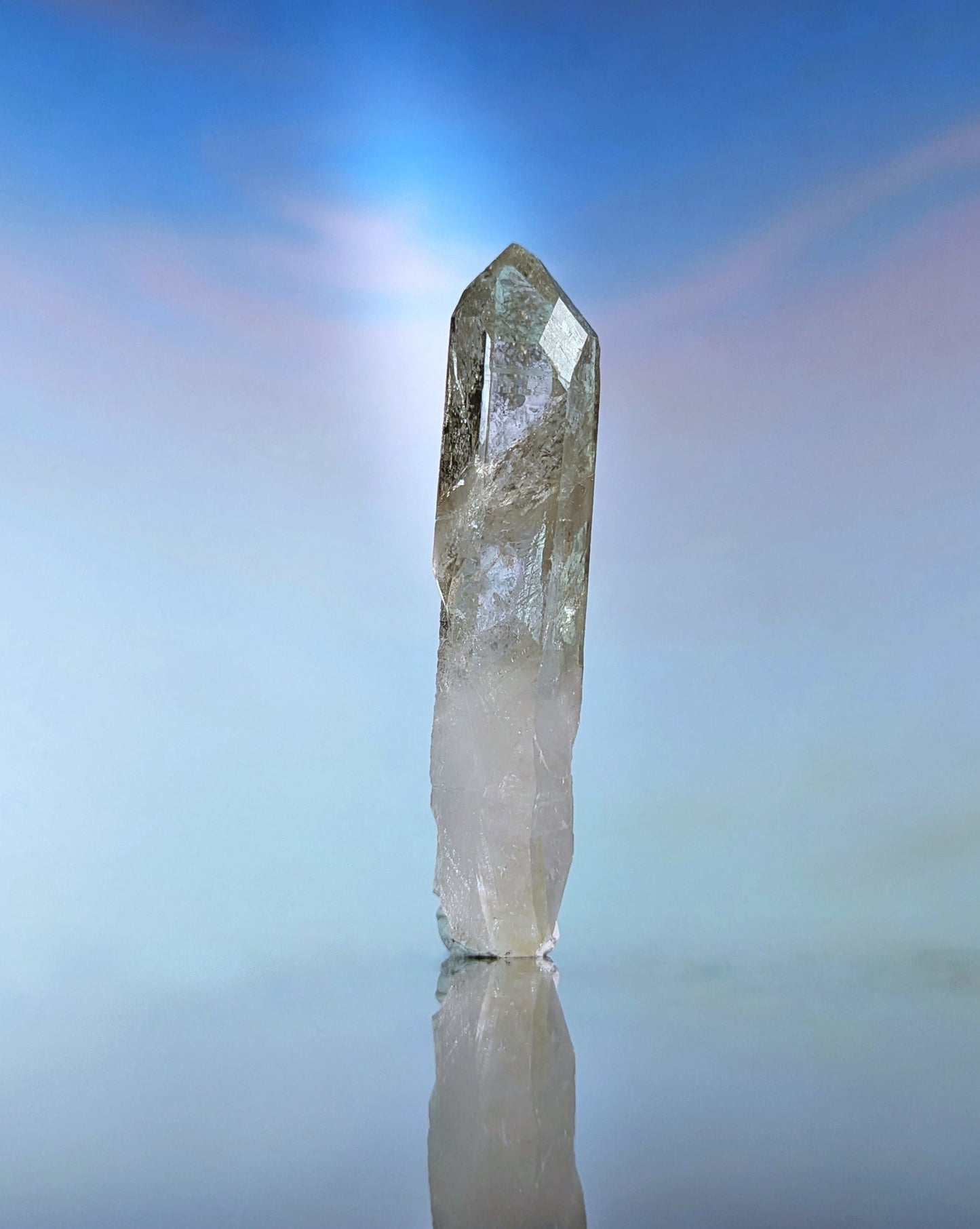 Arkansas Quartz Crystal Point w/ Rare Facet ’Inclusions’ Garland Co old stock - Collectibles:Rocks Fossils &