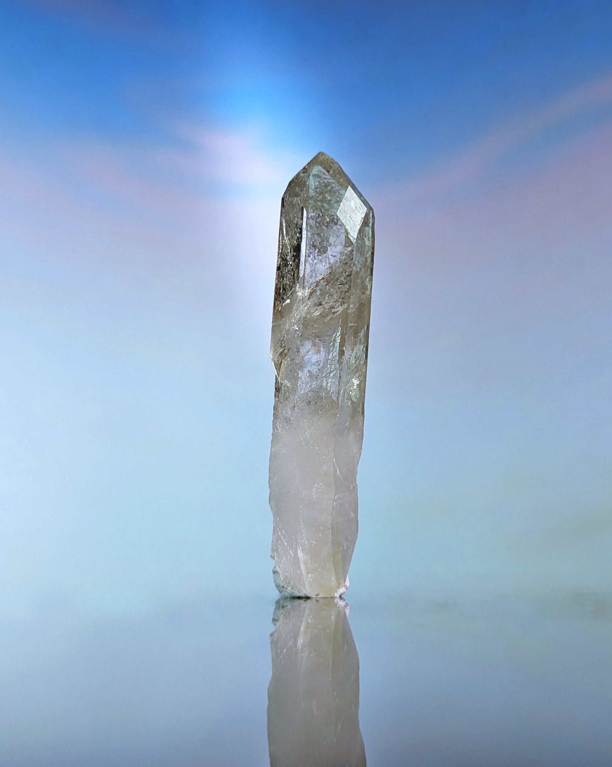 Arkansas Quartz Crystal Point w/ Rare Facet ’Inclusions’ Garland Co old stock - Collectibles:Rocks Fossils &