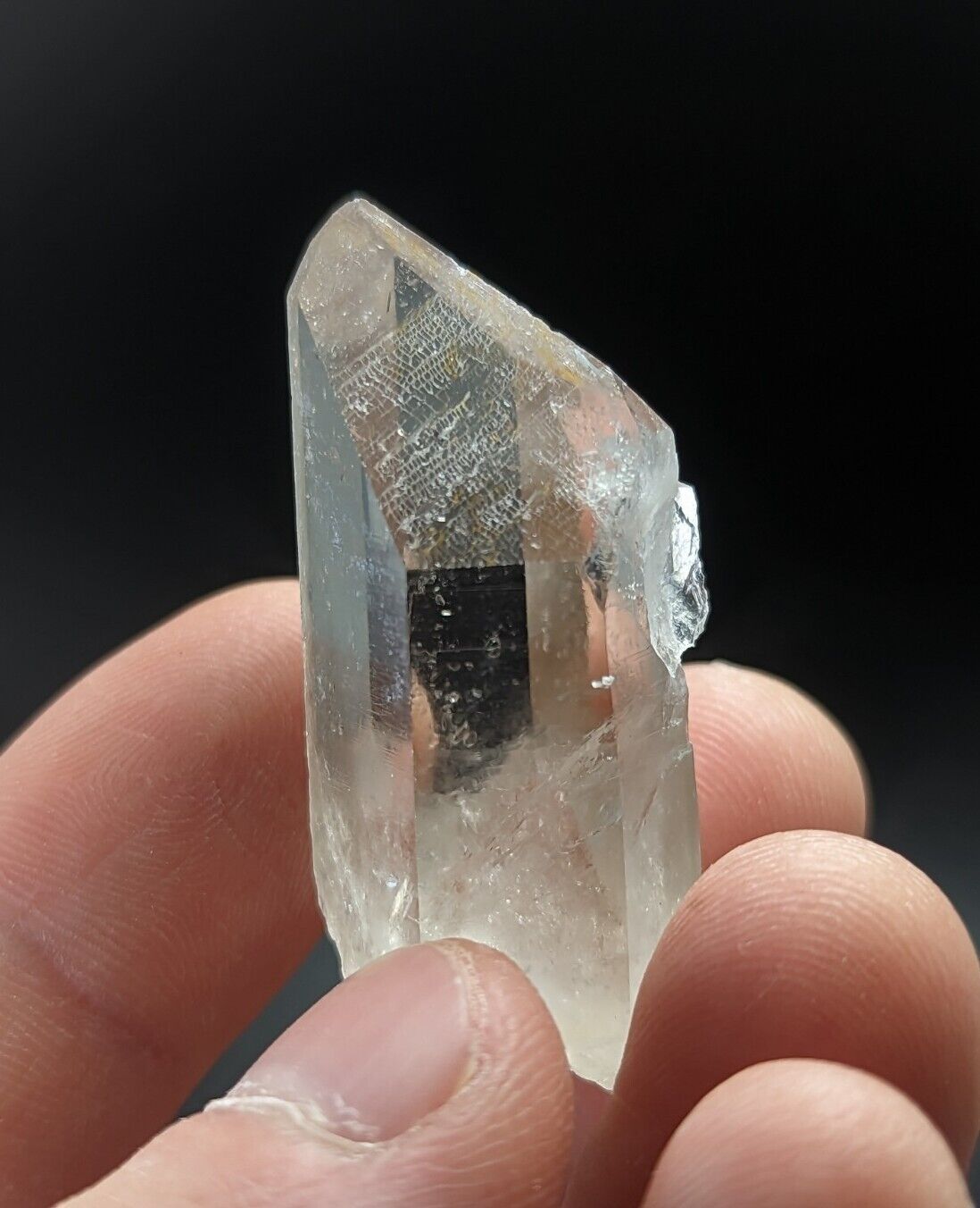 Arkansas Quartz Crystal Point w/ Rare Facet ’Inclusions’ Garland Co old stock - Collectibles:Rocks Fossils &