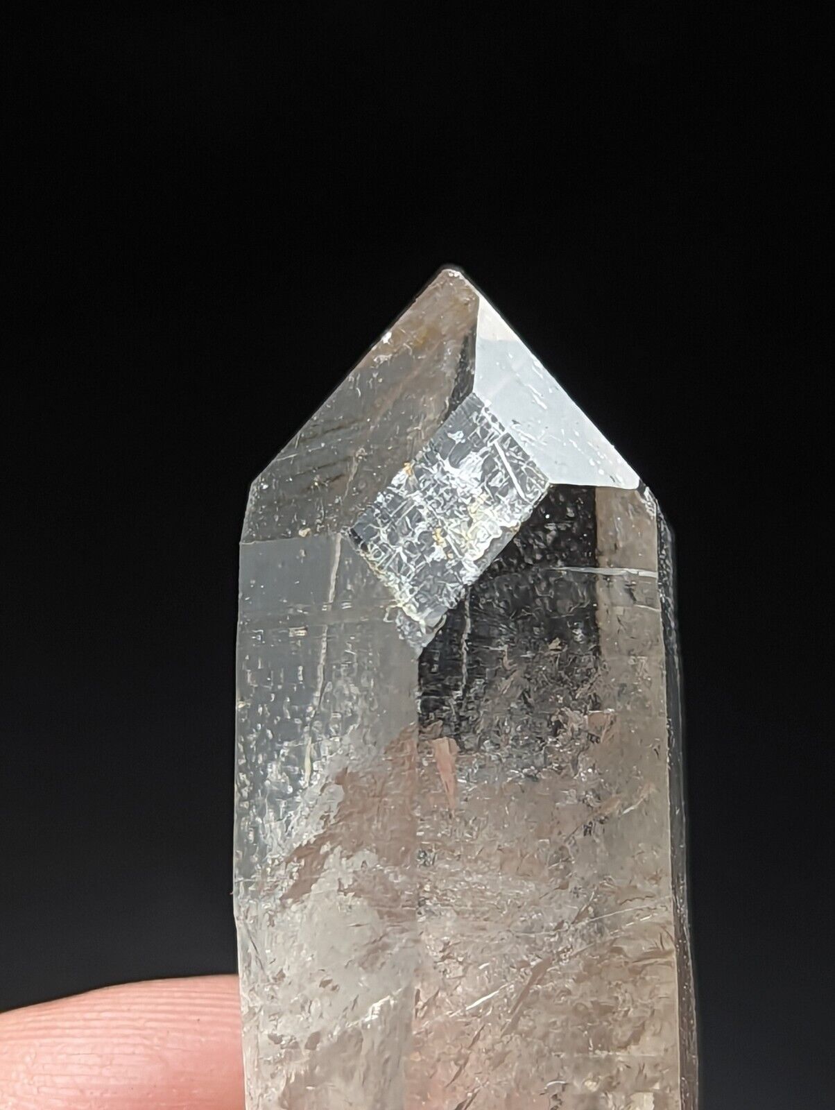 Arkansas Quartz Crystal Point w/ Rare Facet ’Inclusions’ Garland Co old stock - Collectibles:Rocks Fossils &