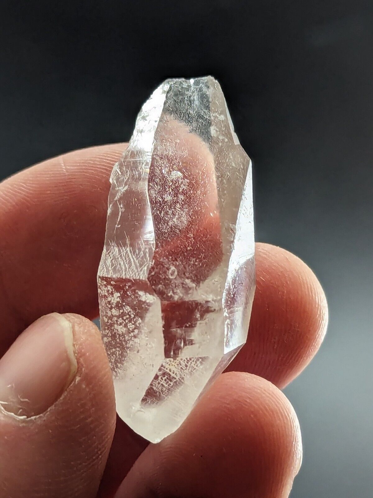 Arkansas Quartz Crystal Point w/ Rare Facet ’Inclusions’ Garland Co old stock - Collectibles:Rocks Fossils &