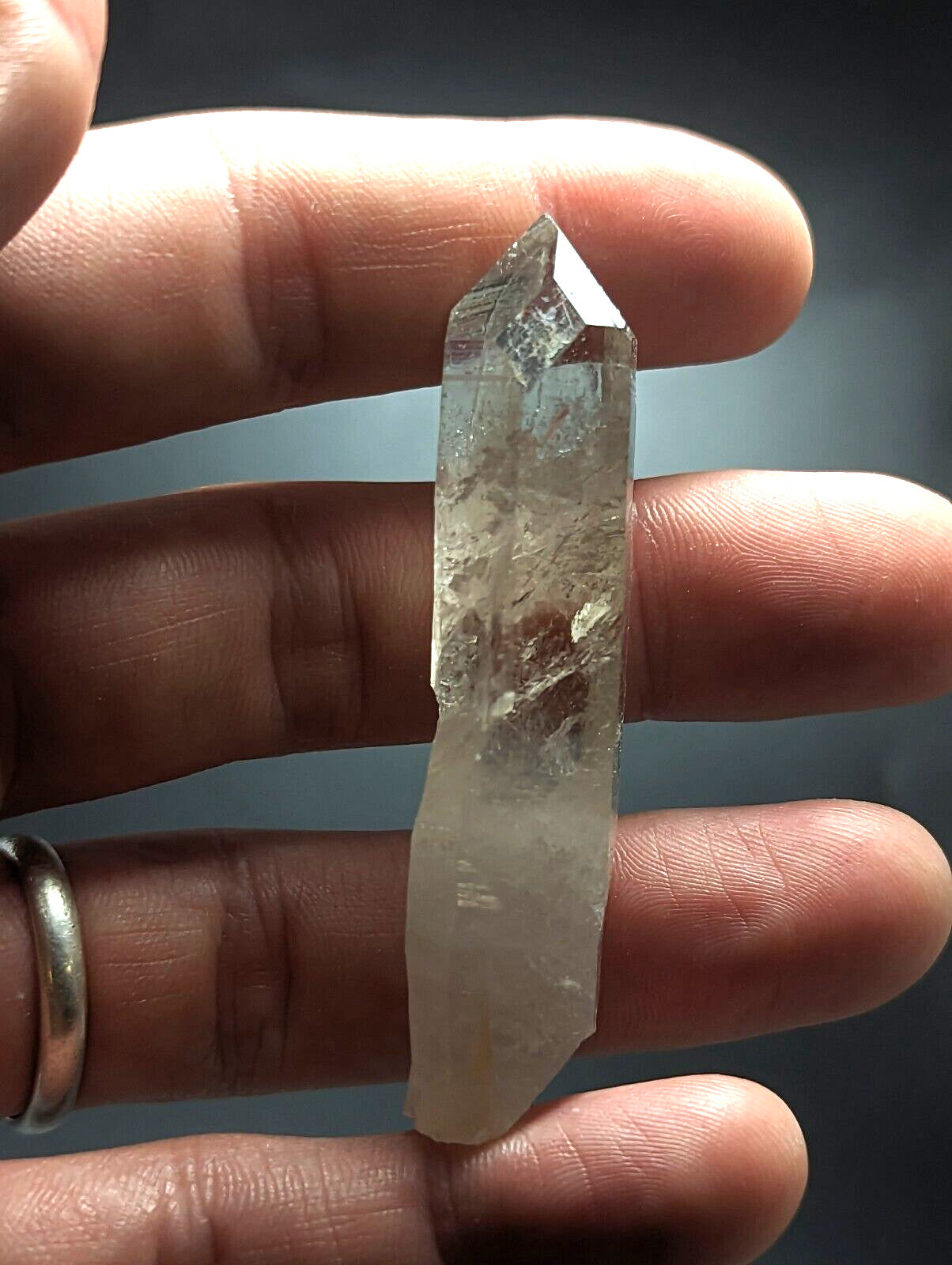 Arkansas Quartz Crystal Point w/ Rare Facet ’Inclusions’ Garland Co old stock - Collectibles:Rocks Fossils &