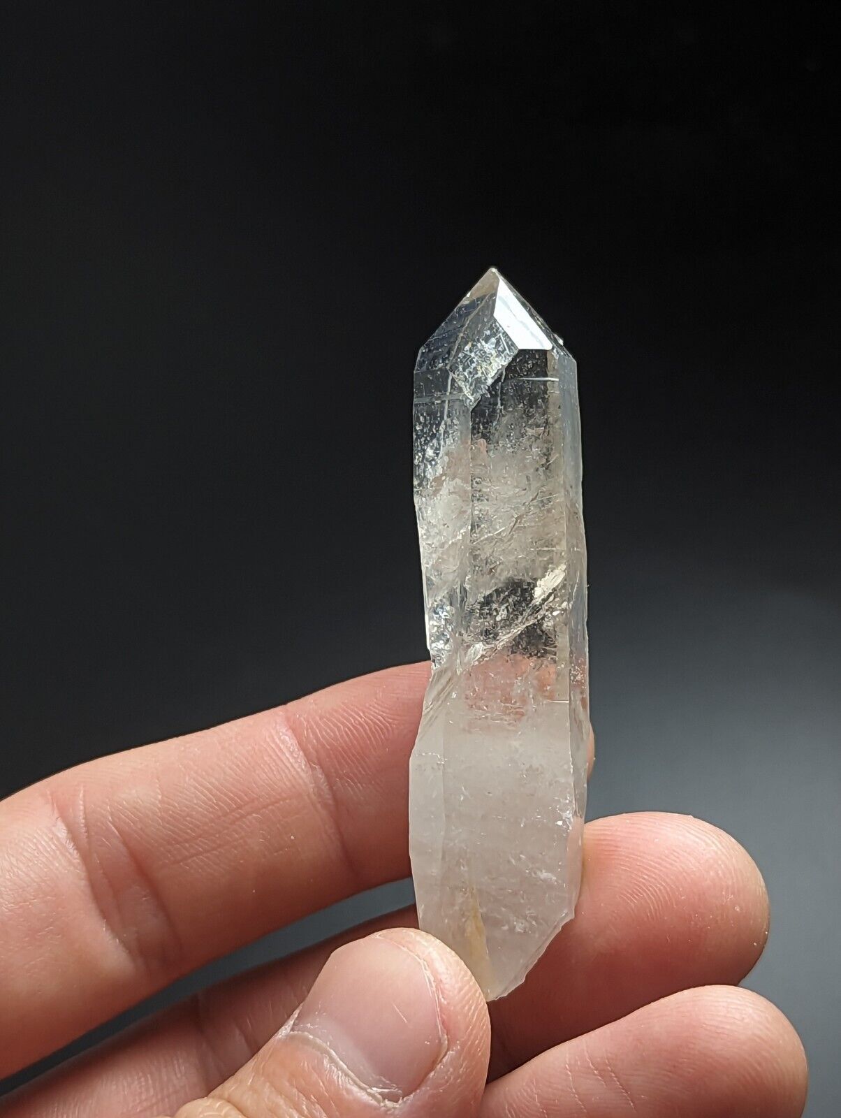 Arkansas Quartz Crystal Point w/ Rare Facet ’Inclusions’ Garland Co old stock - Collectibles:Rocks Fossils &