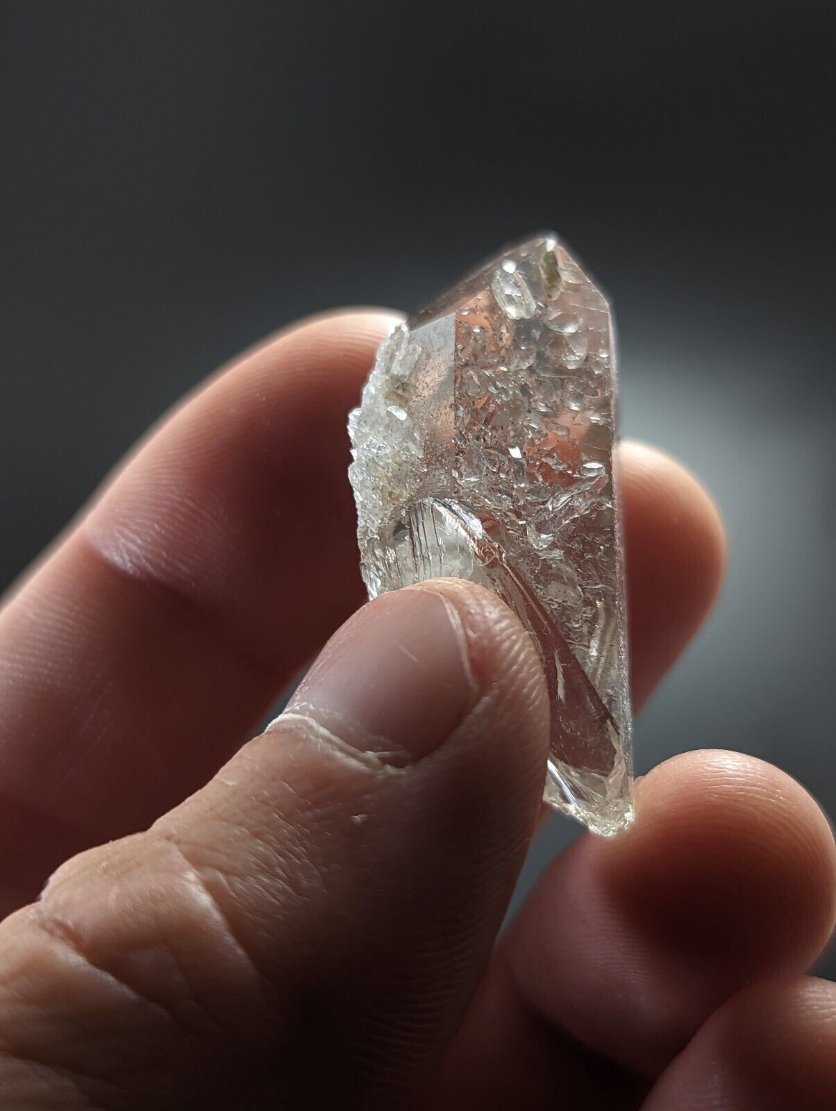 Arkansas Quartz Crystal Point w/ Rare Facet ’Inclusions’ Garland Co old stock - Collectibles:Rocks Fossils &