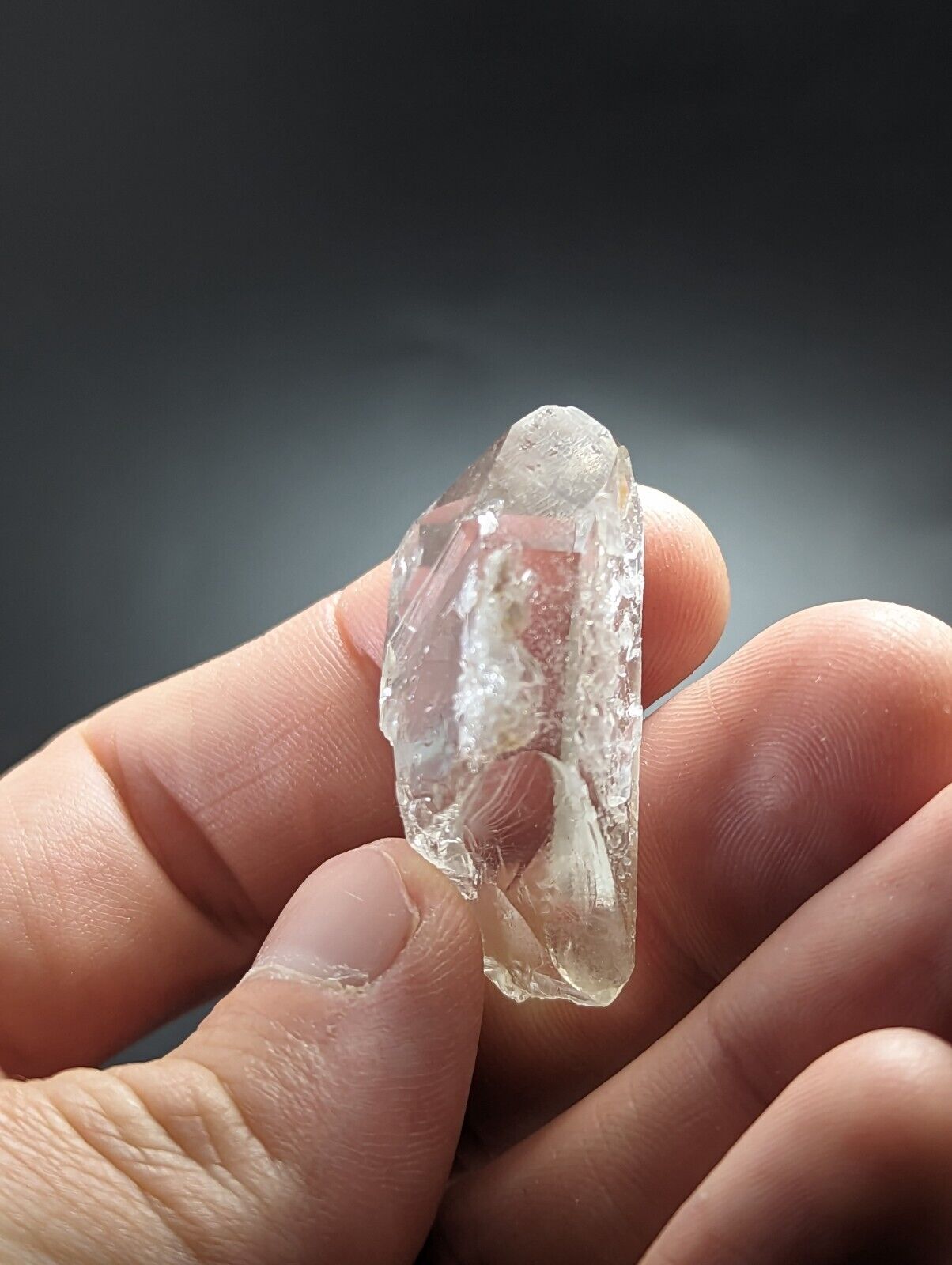 Arkansas Quartz Crystal Point w/ Rare Facet ’Inclusions’ Garland Co old stock - Collectibles:Rocks Fossils &