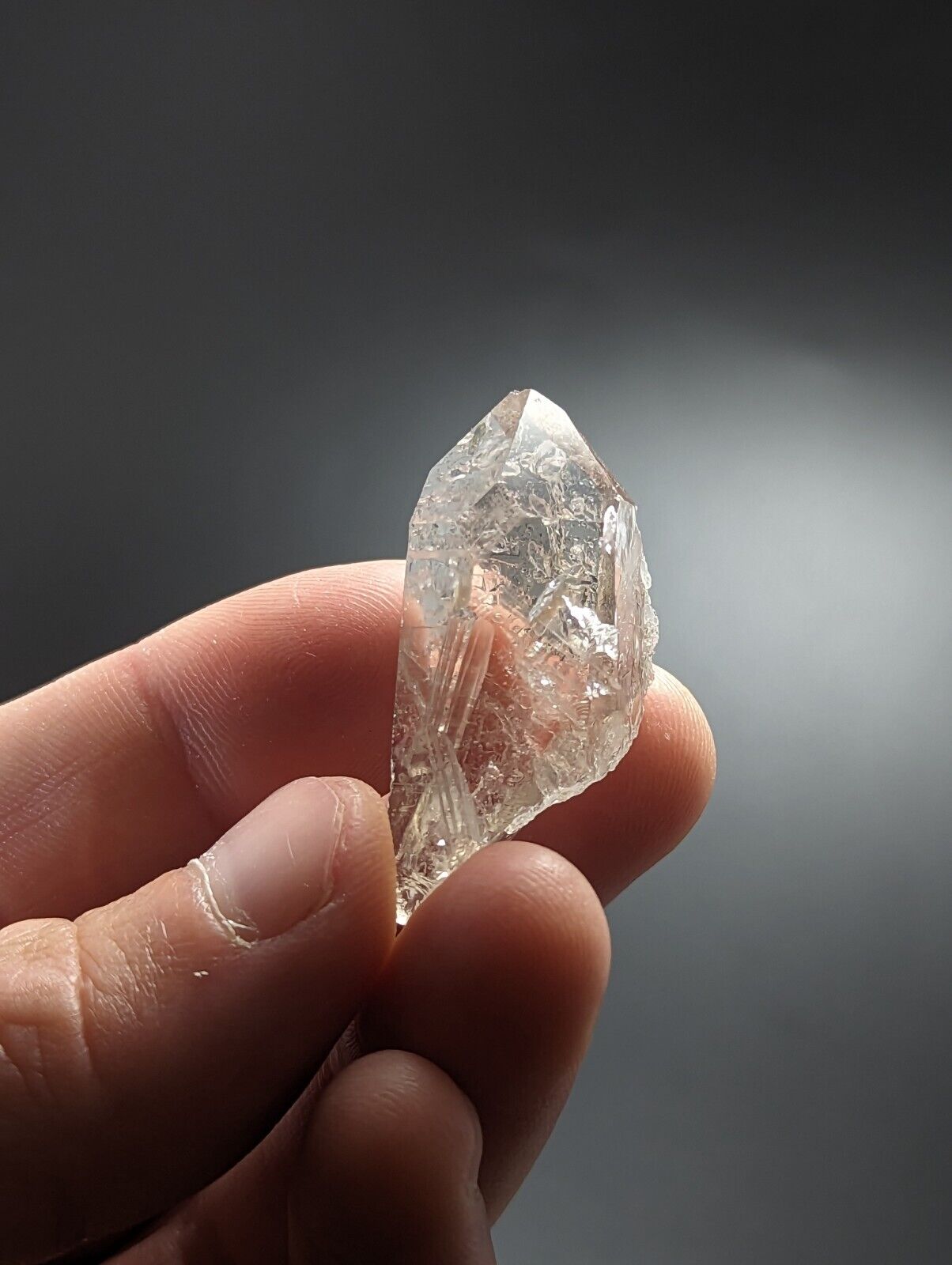 Arkansas Quartz Crystal Point w/ Rare Facet ’Inclusions’ Garland Co old stock - Collectibles:Rocks Fossils &