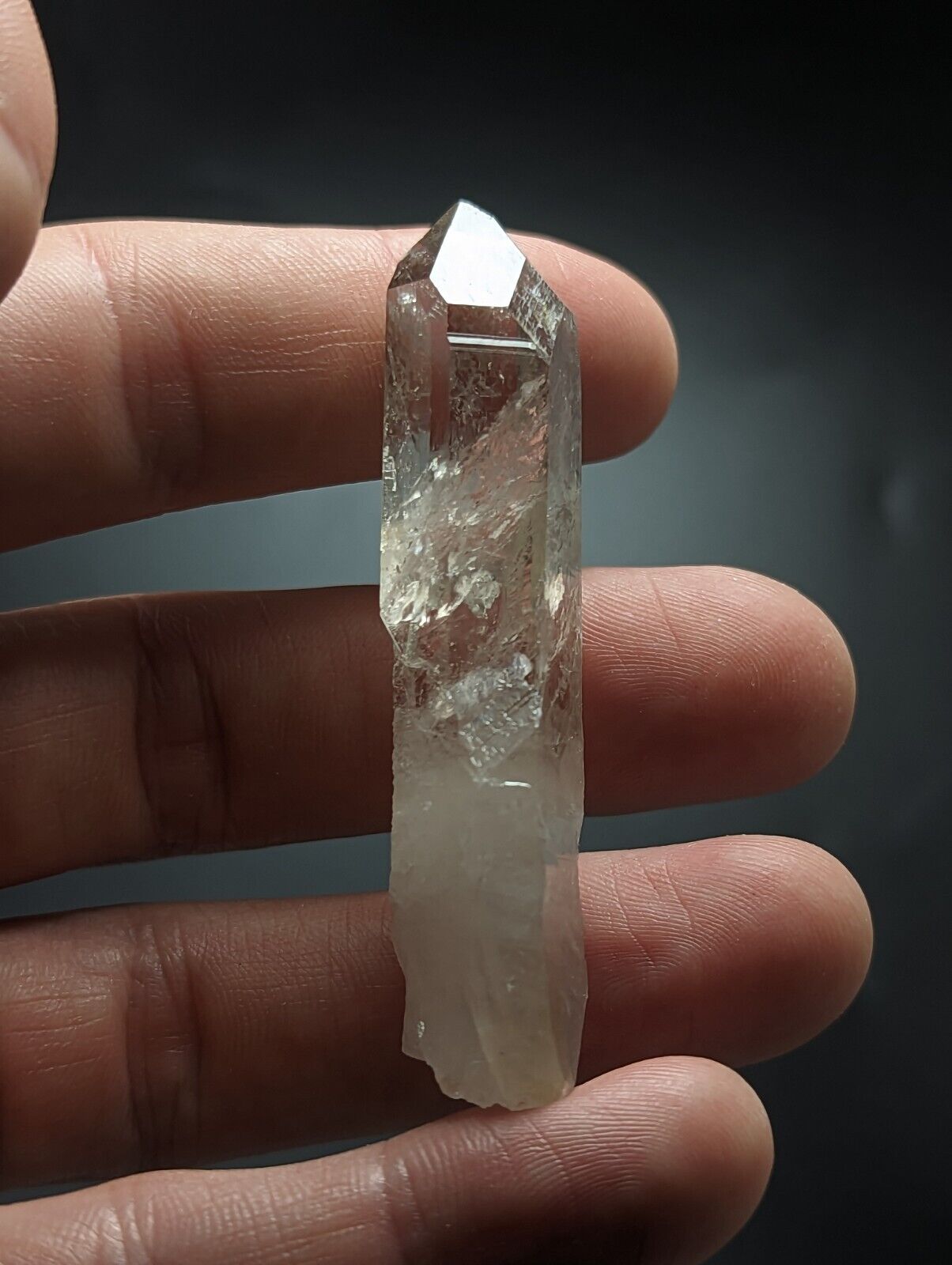 Arkansas Quartz Crystal Point w/ Rare Facet ’Inclusions’ Garland Co old stock - Collectibles:Rocks Fossils &