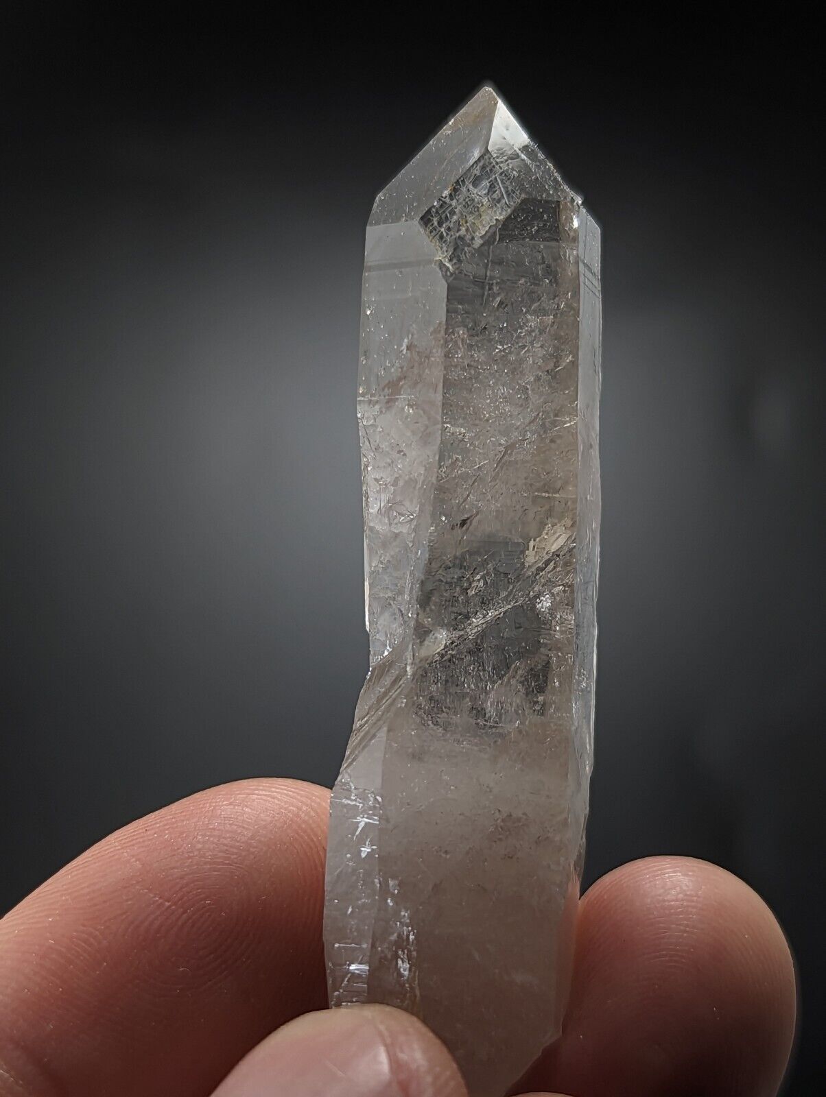 Arkansas Quartz Crystal Point w/ Rare Facet ’Inclusions’ Garland Co old stock - Collectibles:Rocks Fossils &