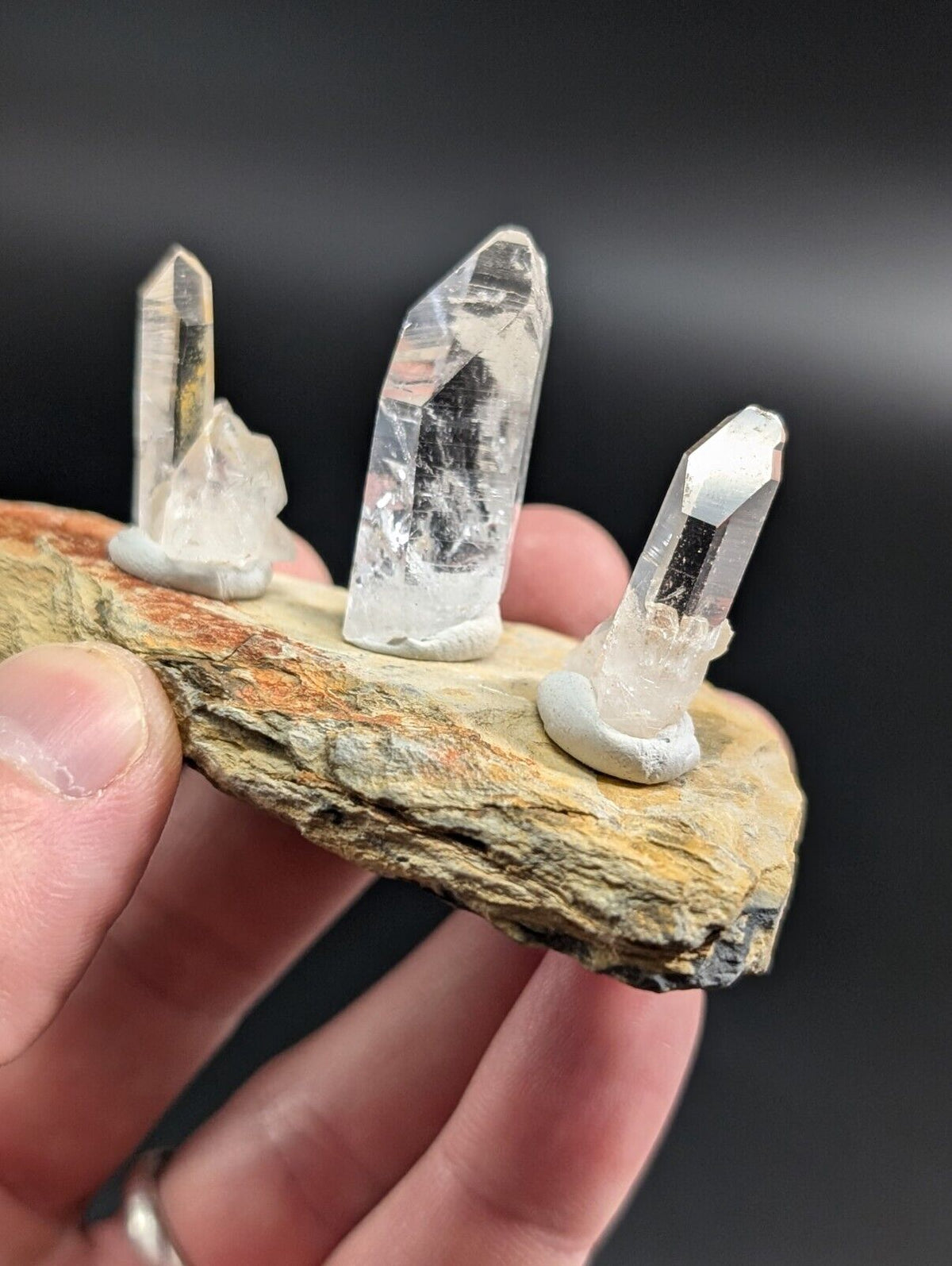 Arkansas Quartz Crystal Points -Unique Set Of 3 - Natural Specimens from AR USA - Collectibles:Rocks Fossils &