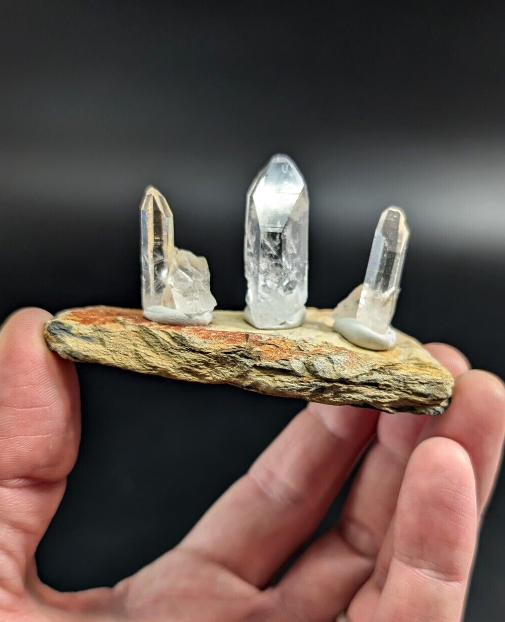 Arkansas Quartz Crystal Points -Unique Set Of 3 - Natural Specimens from AR USA - Collectibles:Rocks Fossils &