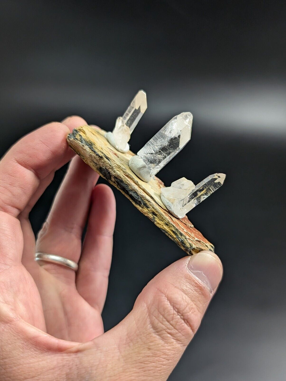 Arkansas Quartz Crystal Points -Unique Set Of 3 - Natural Specimens from AR USA - Collectibles:Rocks Fossils &