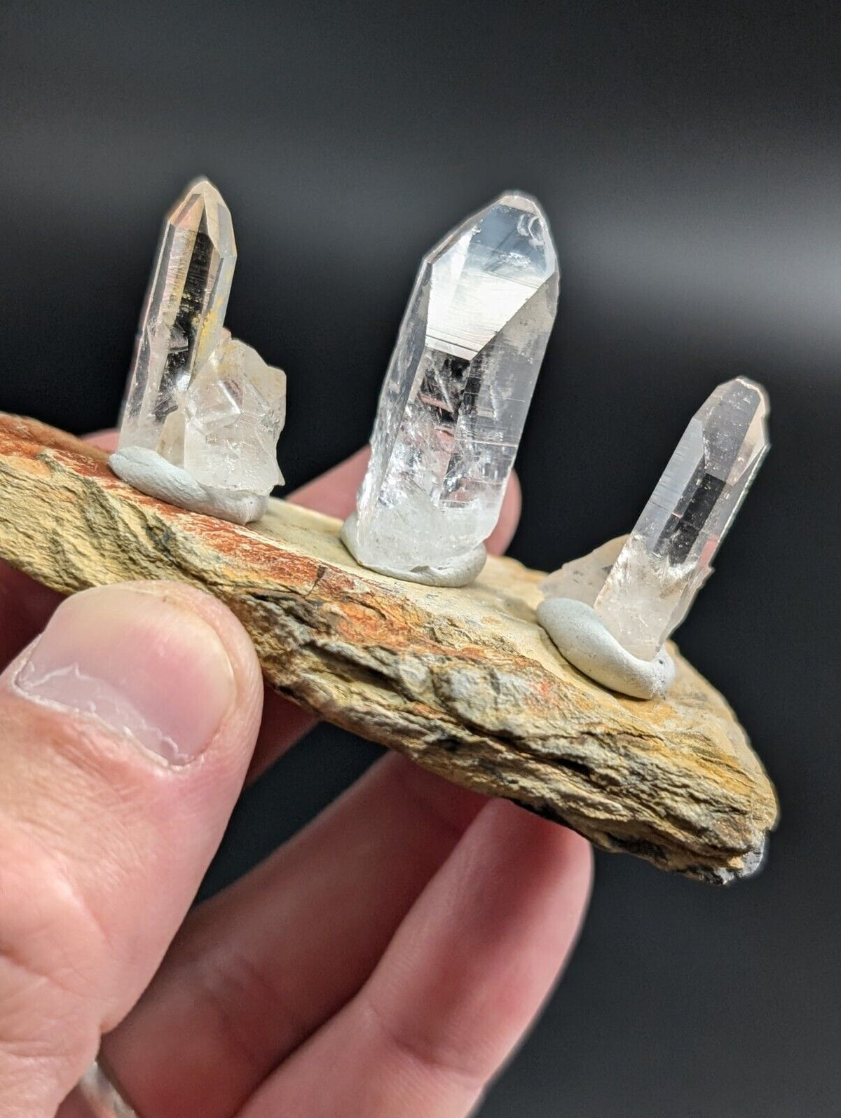 Arkansas Quartz Crystal Points -Unique Set Of 3 - Natural Specimens from AR USA - Collectibles:Rocks Fossils &