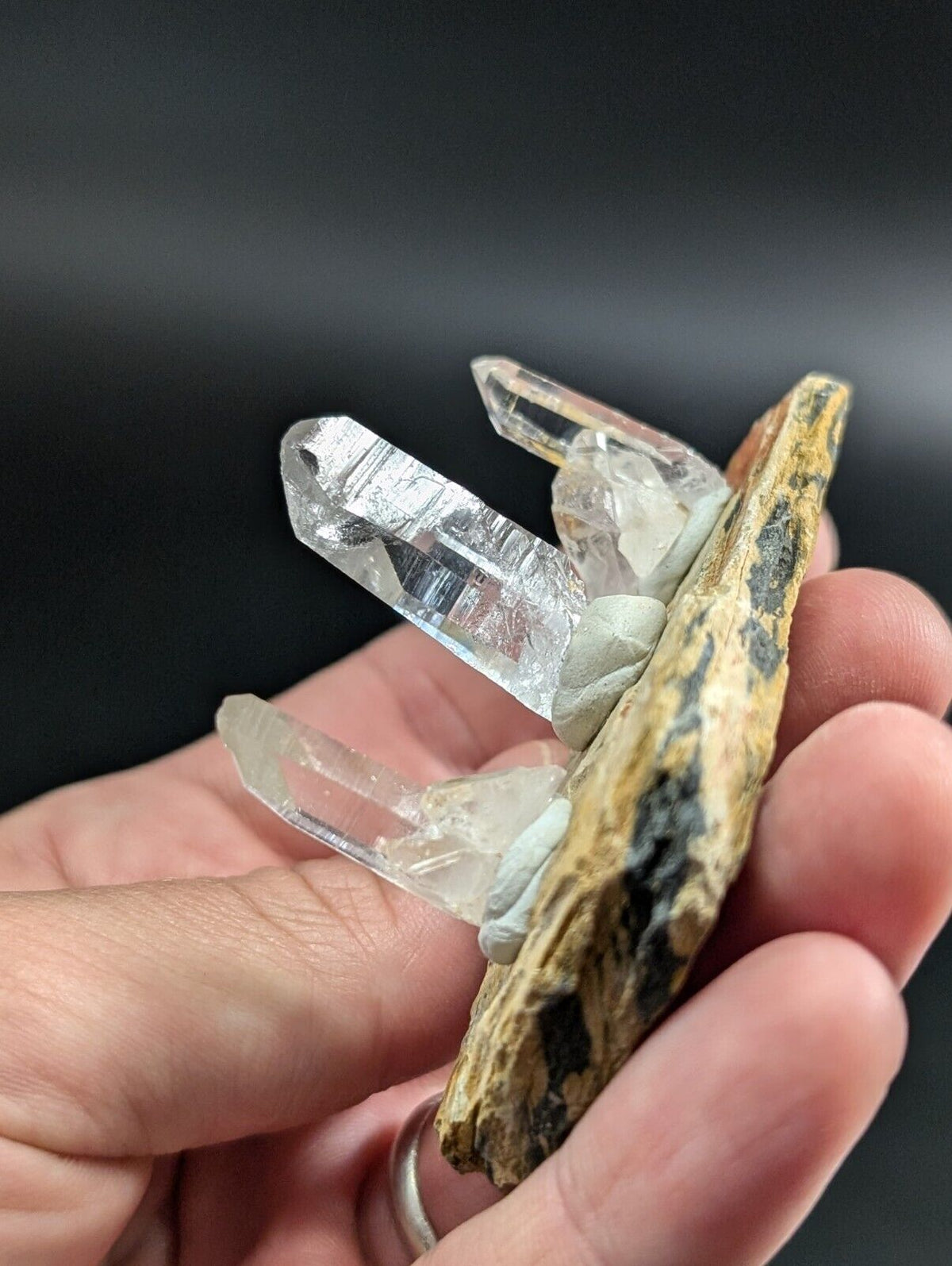 Arkansas Quartz Crystal Points -Unique Set Of 3 - Natural Specimens from AR USA - Collectibles:Rocks Fossils &