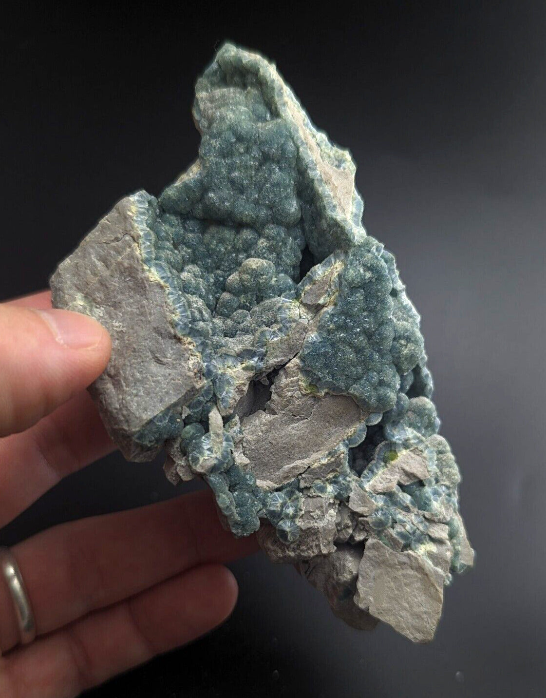 Blue-Green Wavellite - Delinde / Schmitt mine - Garland County Arkansas - Collectibles:Rocks Fossils &