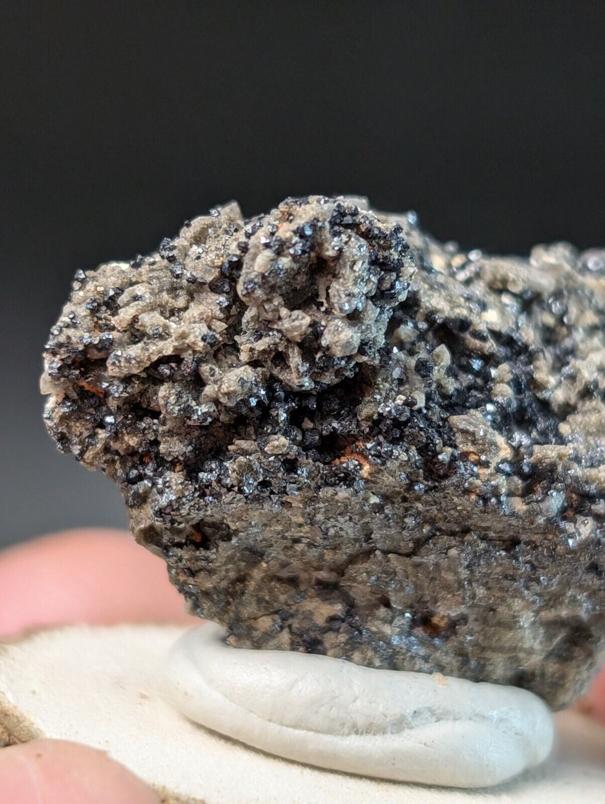 Brookite on Smoky Quartz Magnet Cove Arkansas USA Old Stock w/ wood display - Collectibles:Rocks Fossils &