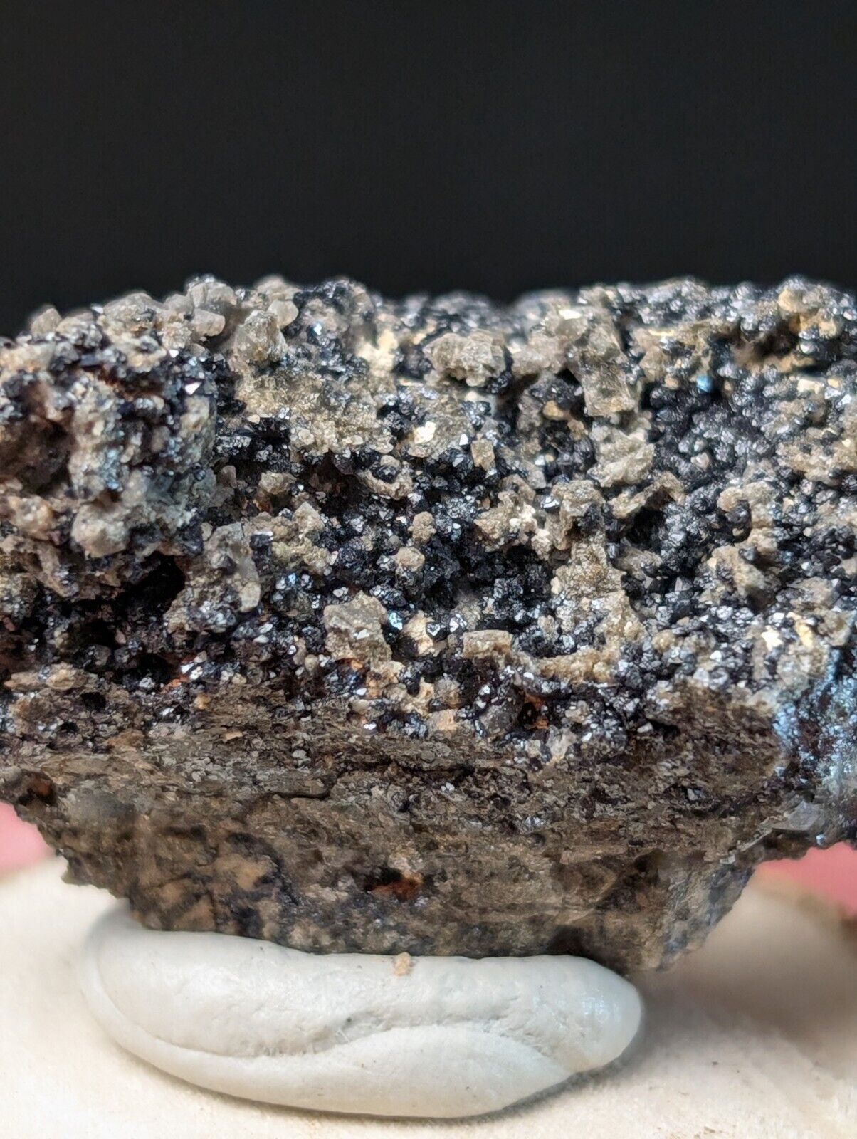 Brookite on Smoky Quartz Magnet Cove Arkansas USA Old Stock w/ wood display - Collectibles:Rocks Fossils &