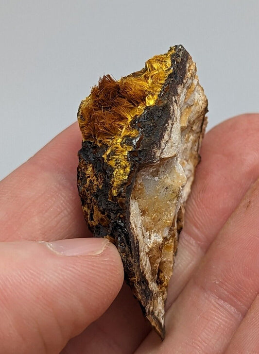 Cacoxenite on Novaculite Matrix Rare old stock 1970s Polk County Arkansas - Collectibles:Rocks Fossils &