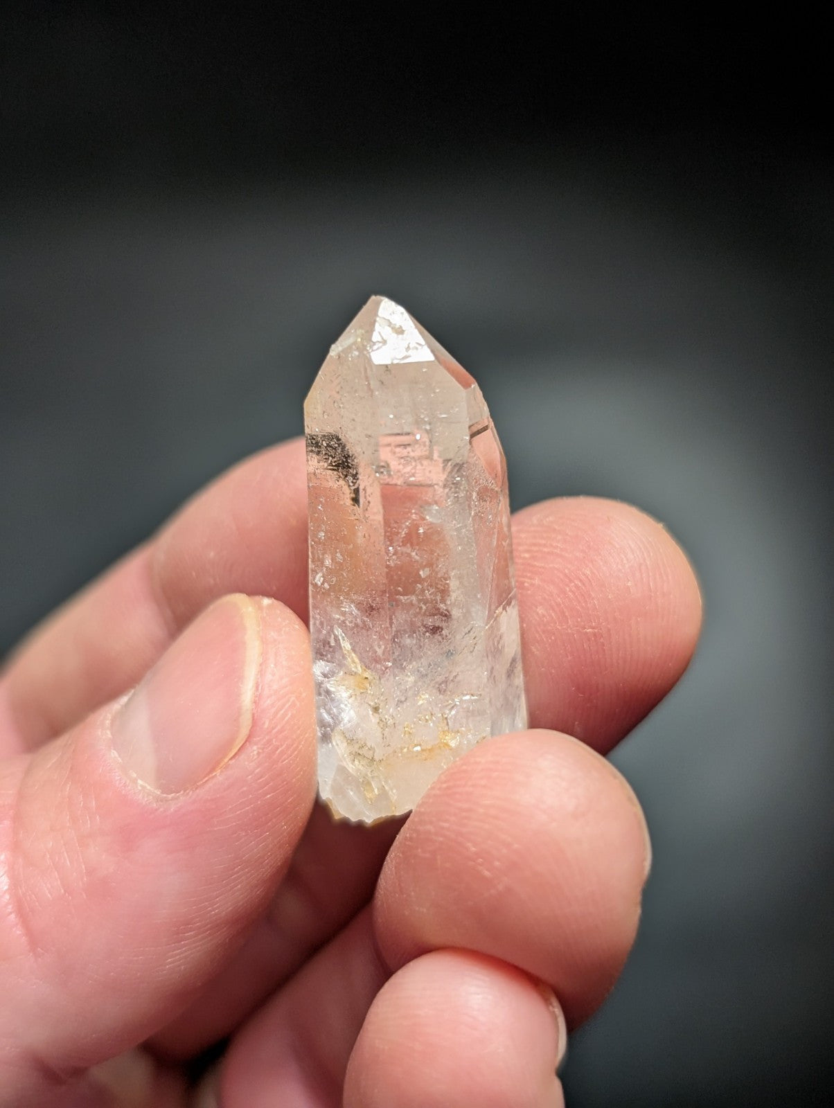 Clear Quartz Crystal Point w/ Unique Etchings Garland County Arkansas USA - Collectibles:Rocks Fossils &