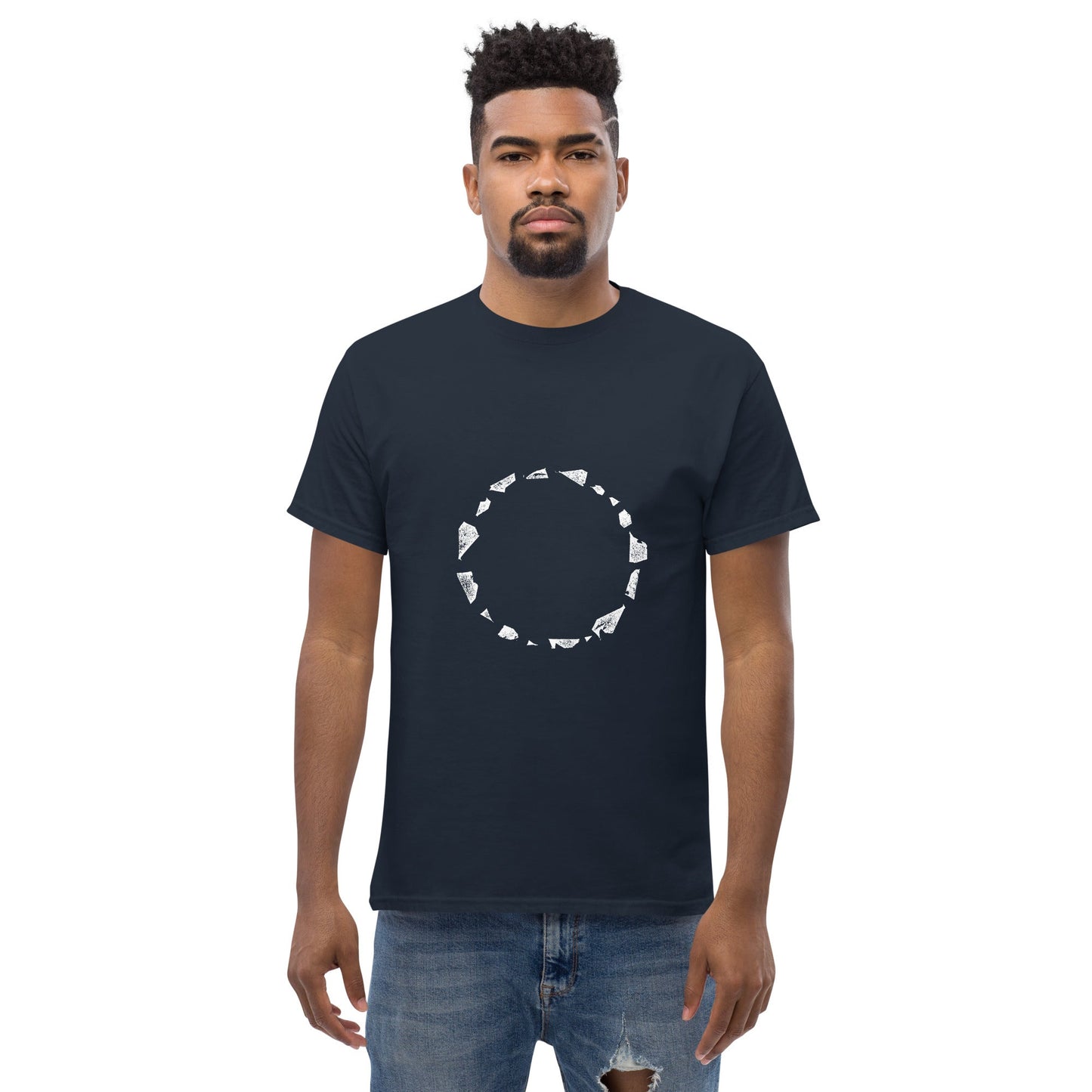 Crystal Circle Tee (White Ink) unisex/mens/womens - Arkansas Minerals - Navy / S