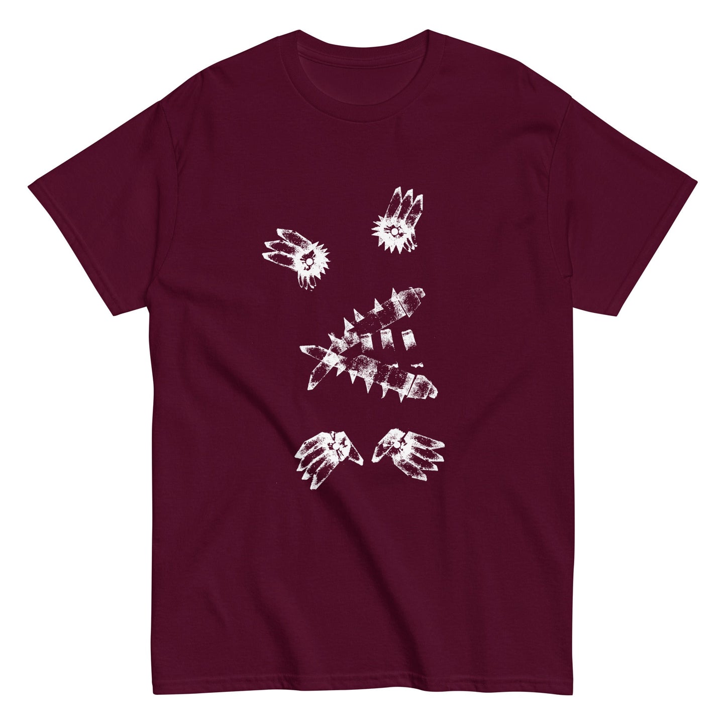 Crystal Creature #7 Tee (White Ink) unisex/mens/womens - Arkansas Minerals - Maroon / S
