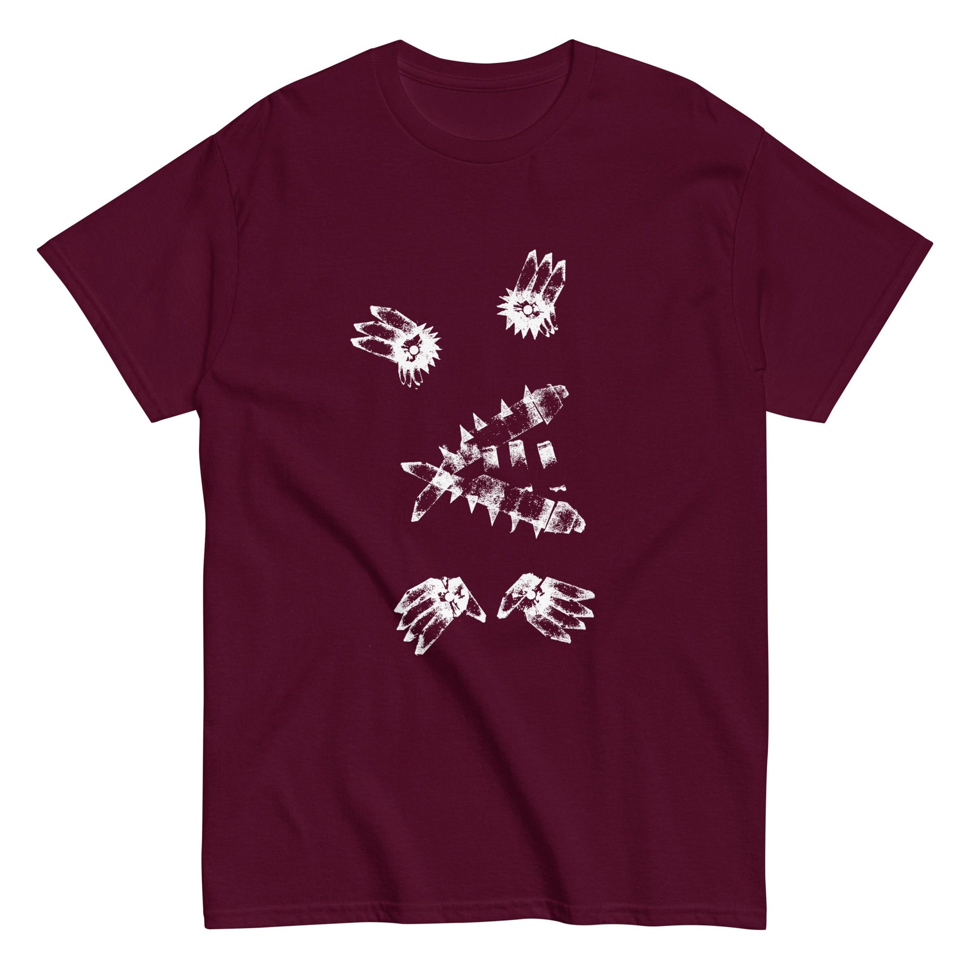 Crystal Creature #7 Tee (White Ink) unisex/mens/womens - Arkansas Minerals - Maroon / S