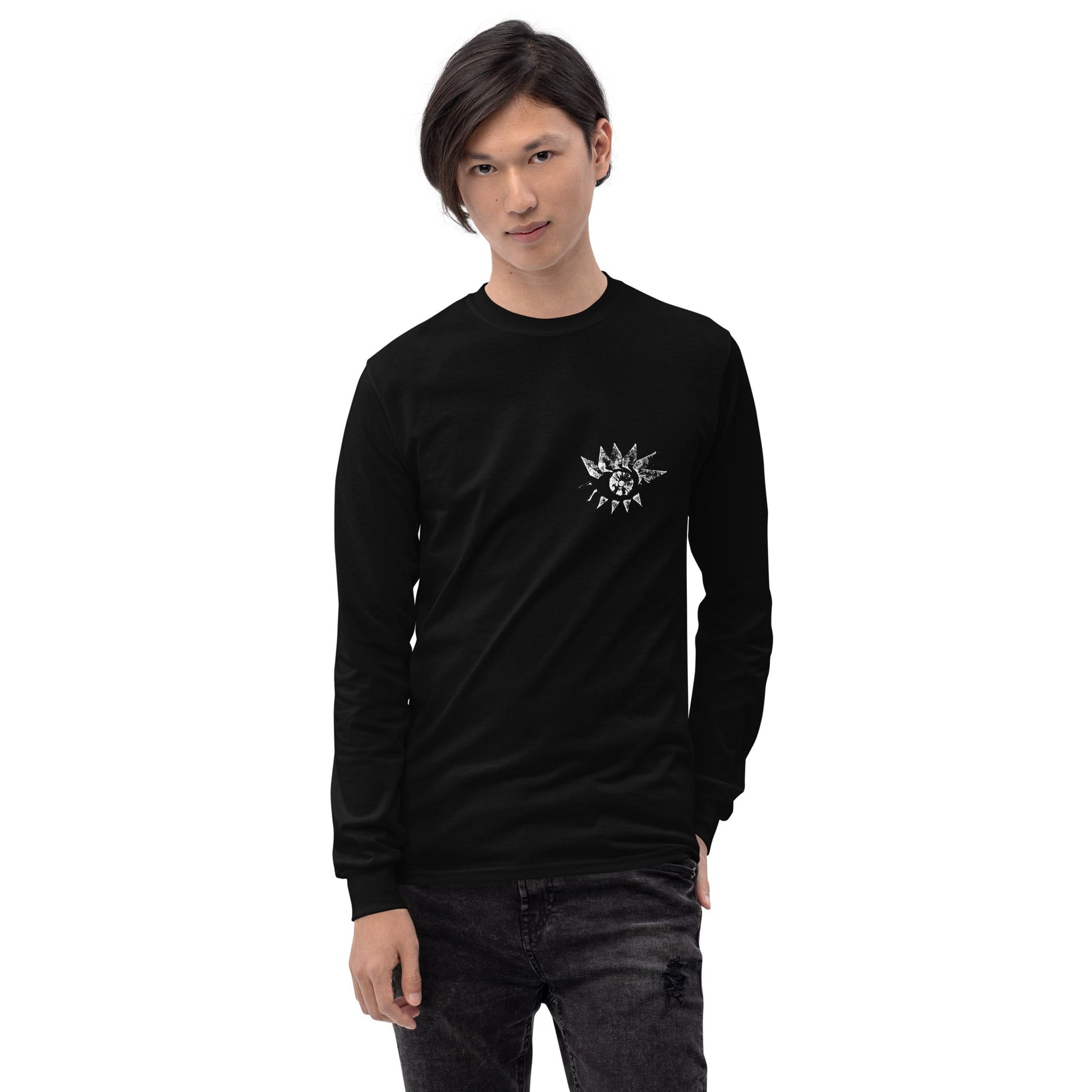 Crystal Eye - Long Sleeve Shirt unisex mens/womens (White Ink) - Arkansas Minerals - Black / S