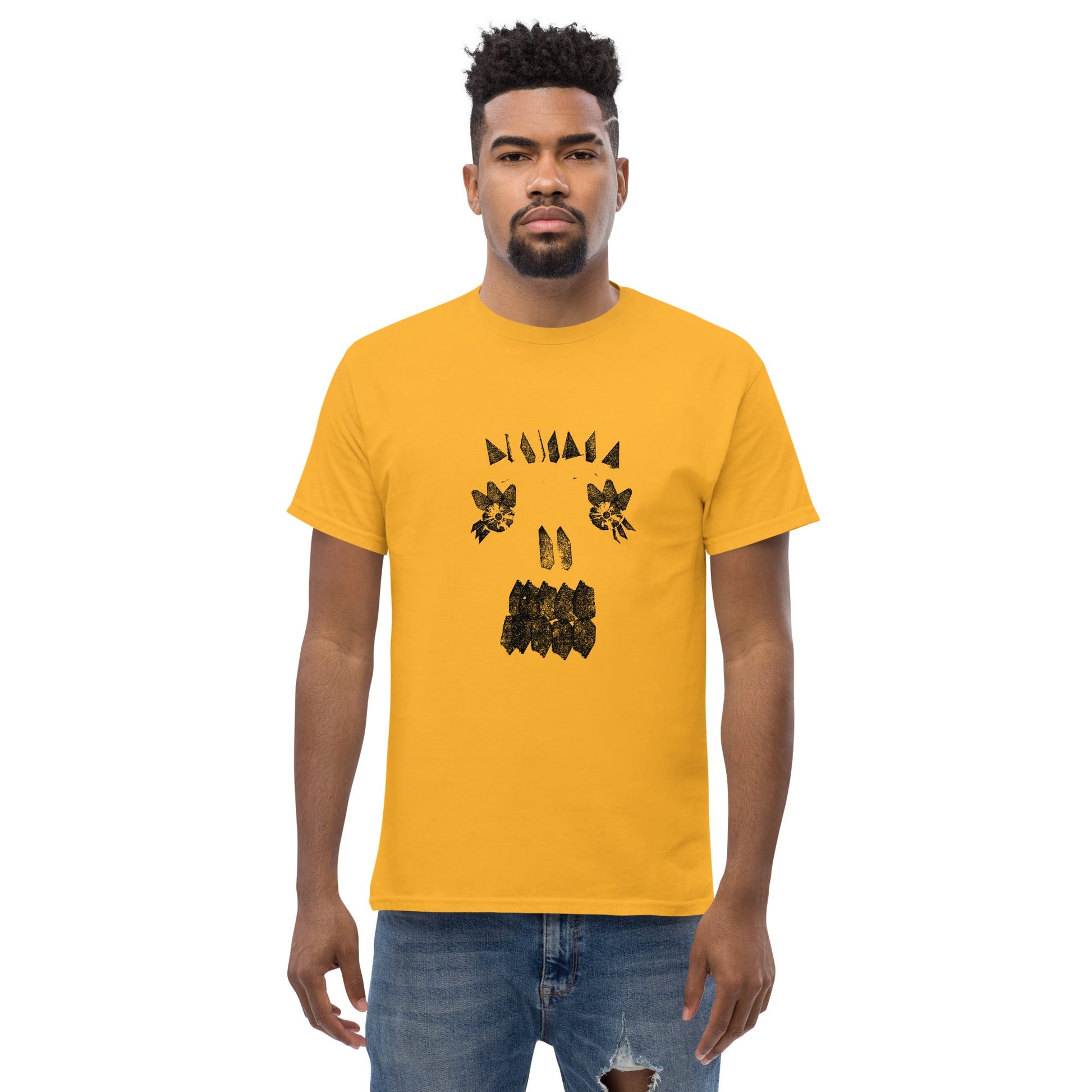 Crystal Skull Tee (Black Ink) unisex/mens/womens - Arkansas Minerals - Gold / S