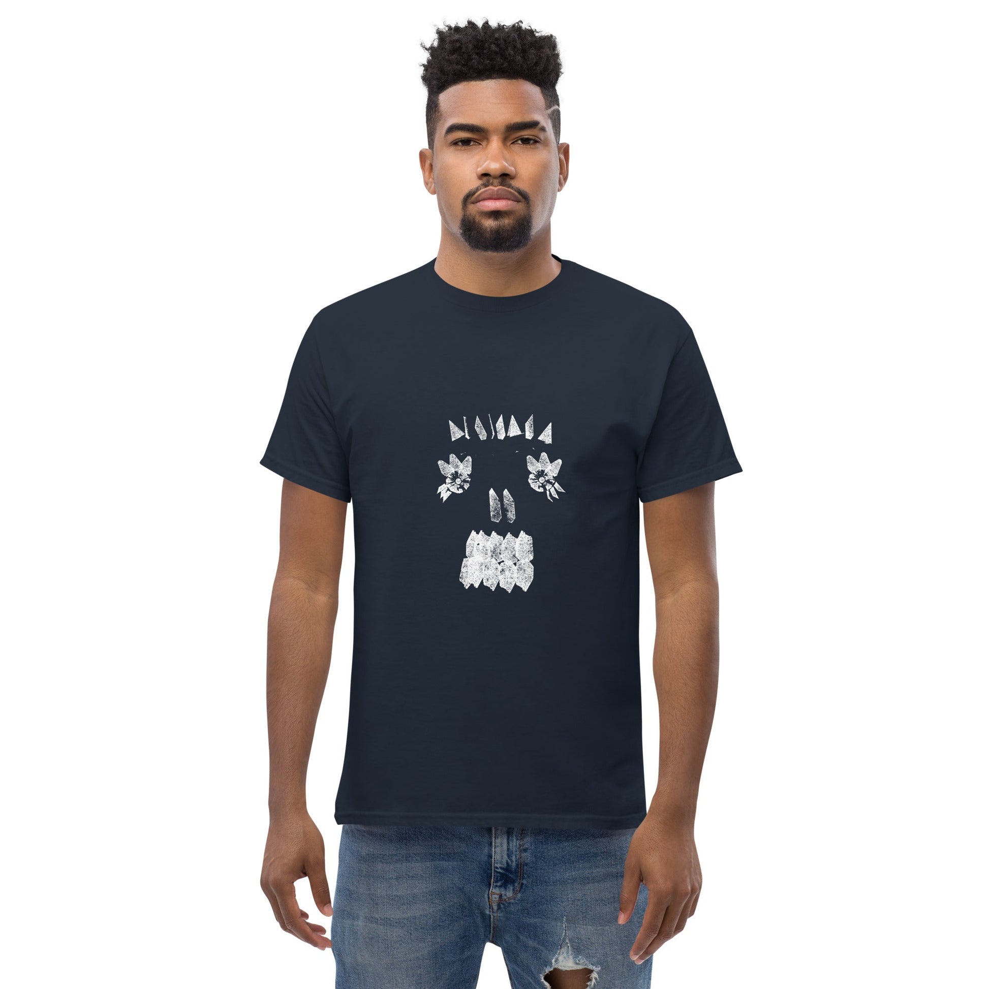 Crystal Skull Tee (White Ink) unisex/mens/womens - Arkansas Minerals - Navy / S