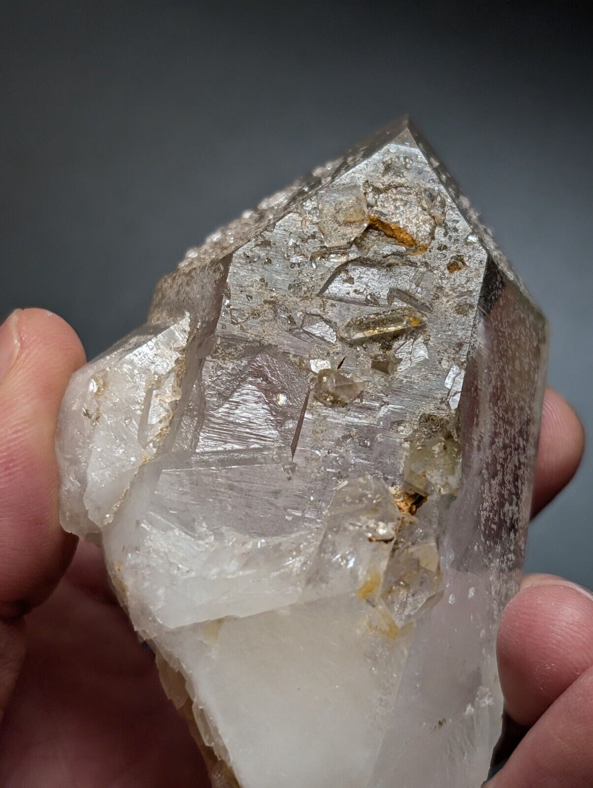 Fantastic Green Chlorite Phantom Quartz Crystal Point Paron Arkansas - Collectibles:Rocks Fossils & Minerals:Crystals