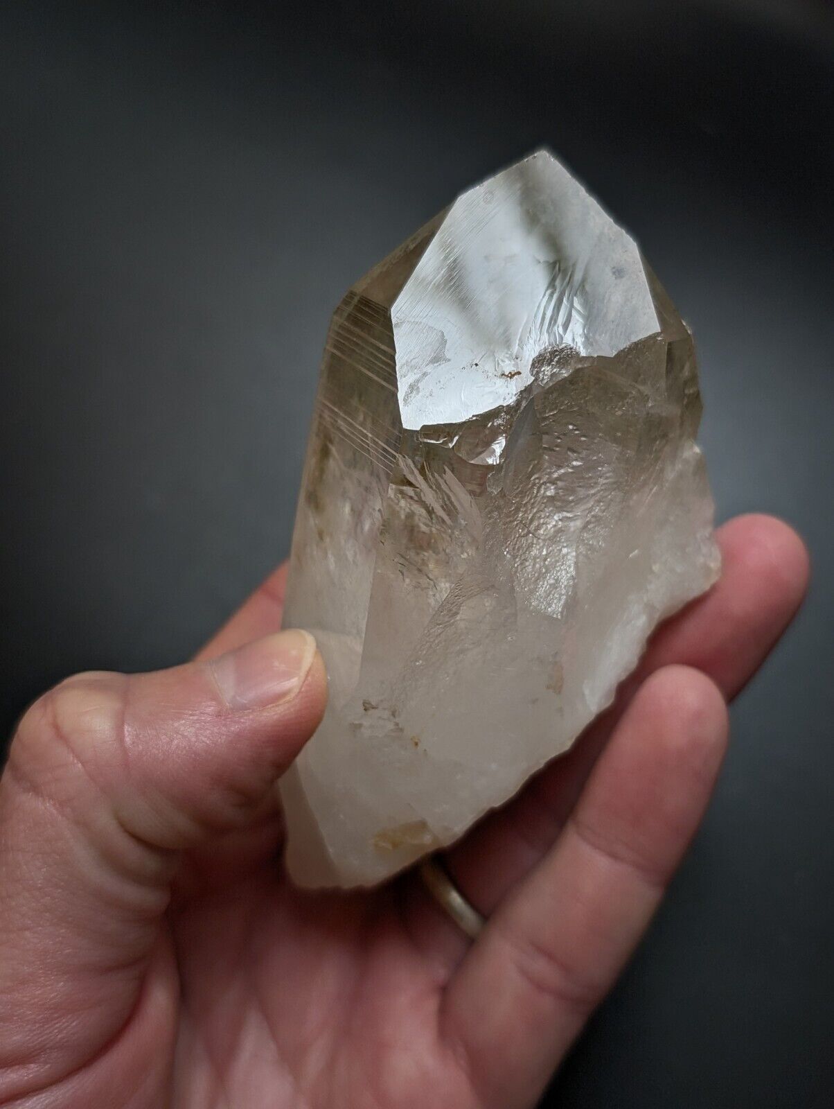 Fantastic Green Chlorite Phantom Quartz Crystal Point Paron Arkansas - Collectibles:Rocks Fossils & Minerals:Crystals