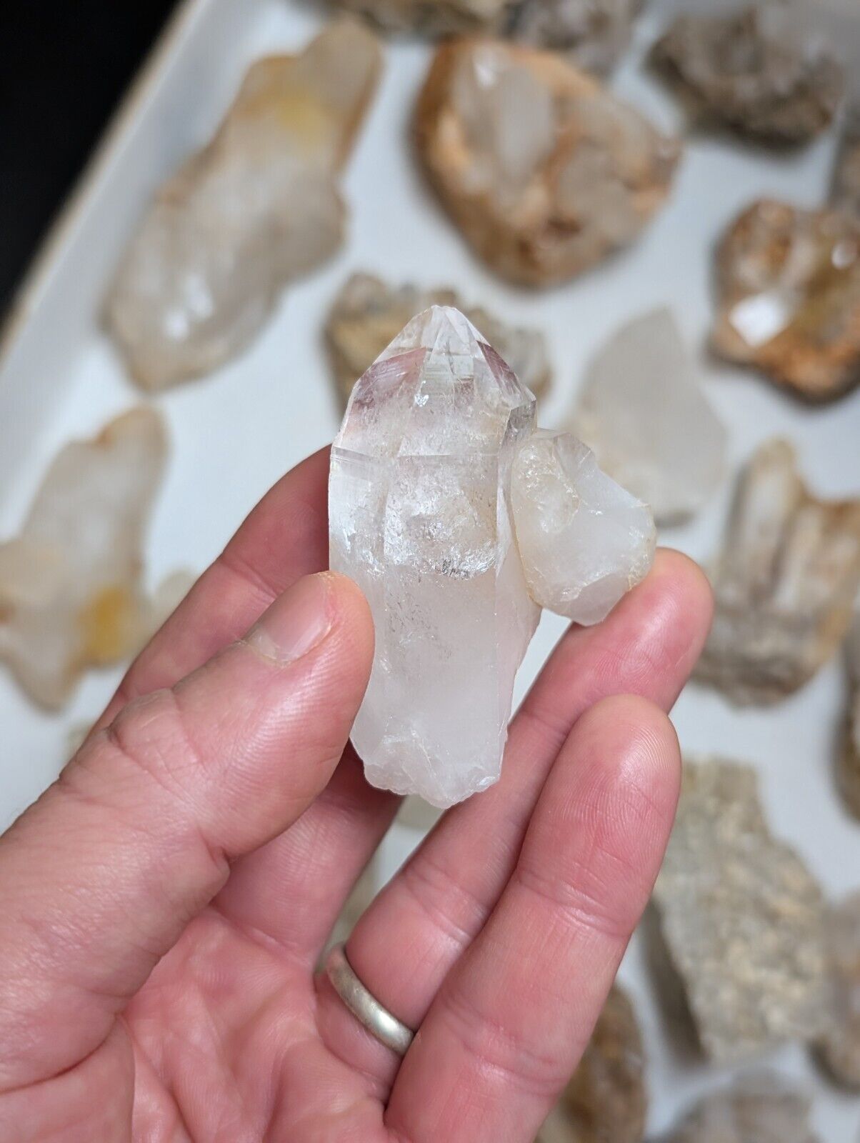 Flat of 31 Natural Quartz Crystal Specimens - Arkansas USA (Clusters Points) - Collectibles:Rocks Fossils &