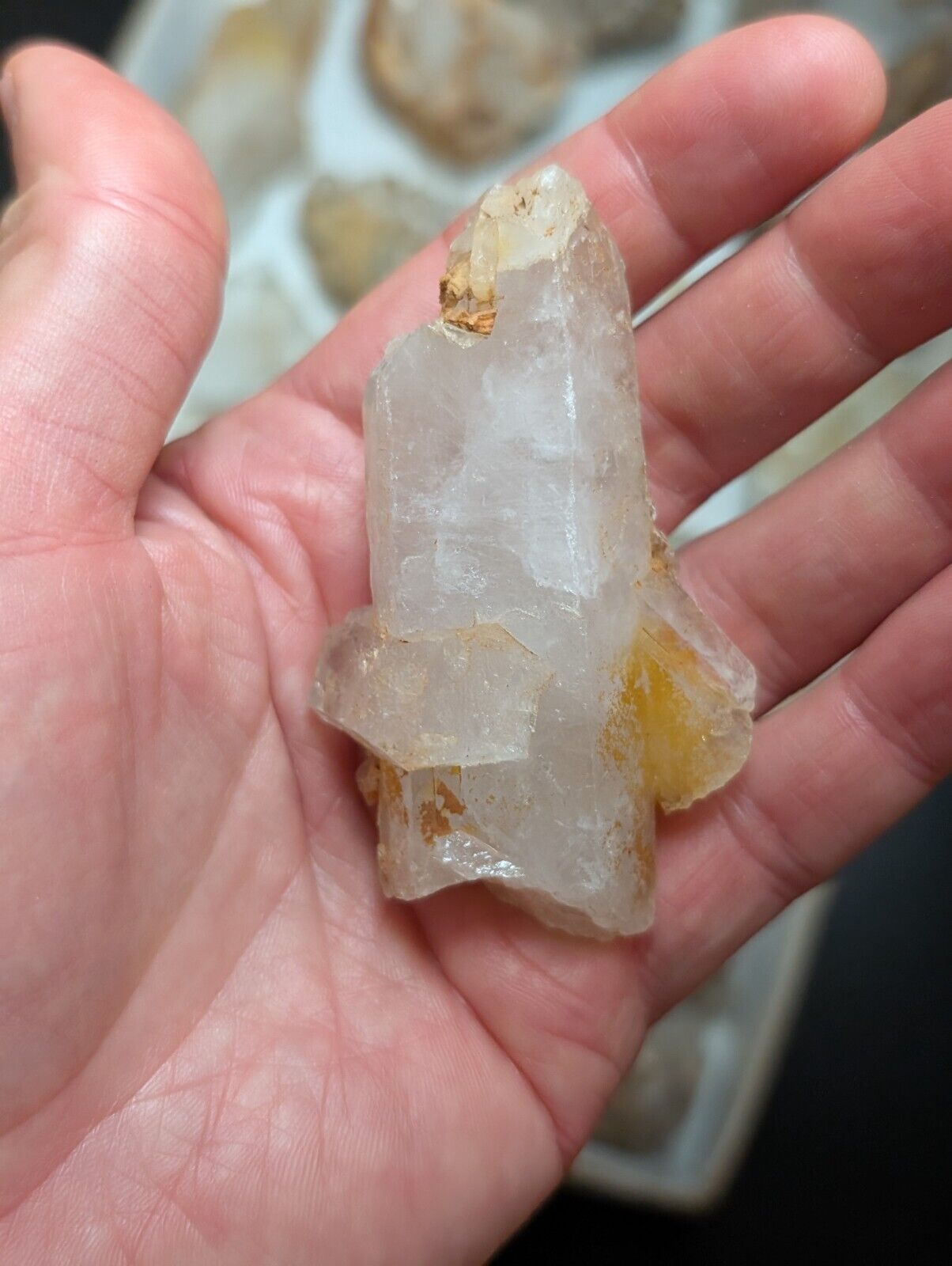 Flat of 31 Natural Quartz Crystal Specimens - Arkansas USA (Clusters Points) - Collectibles:Rocks Fossils &