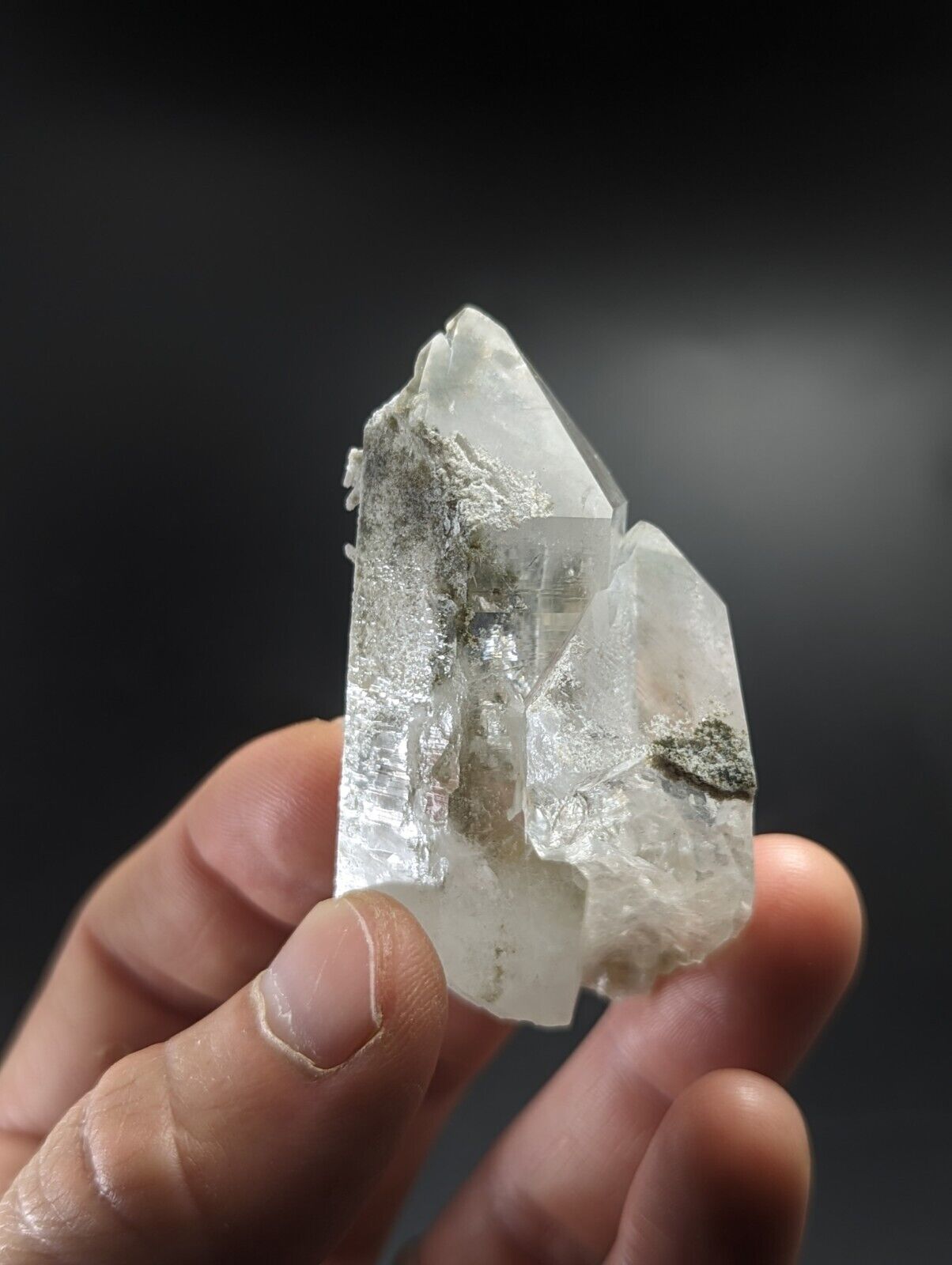 Green Chlorite Quartz Crystal Point North of Willis Mine Paron Arkansas Rare - Collectibles:Rocks Fossils &
