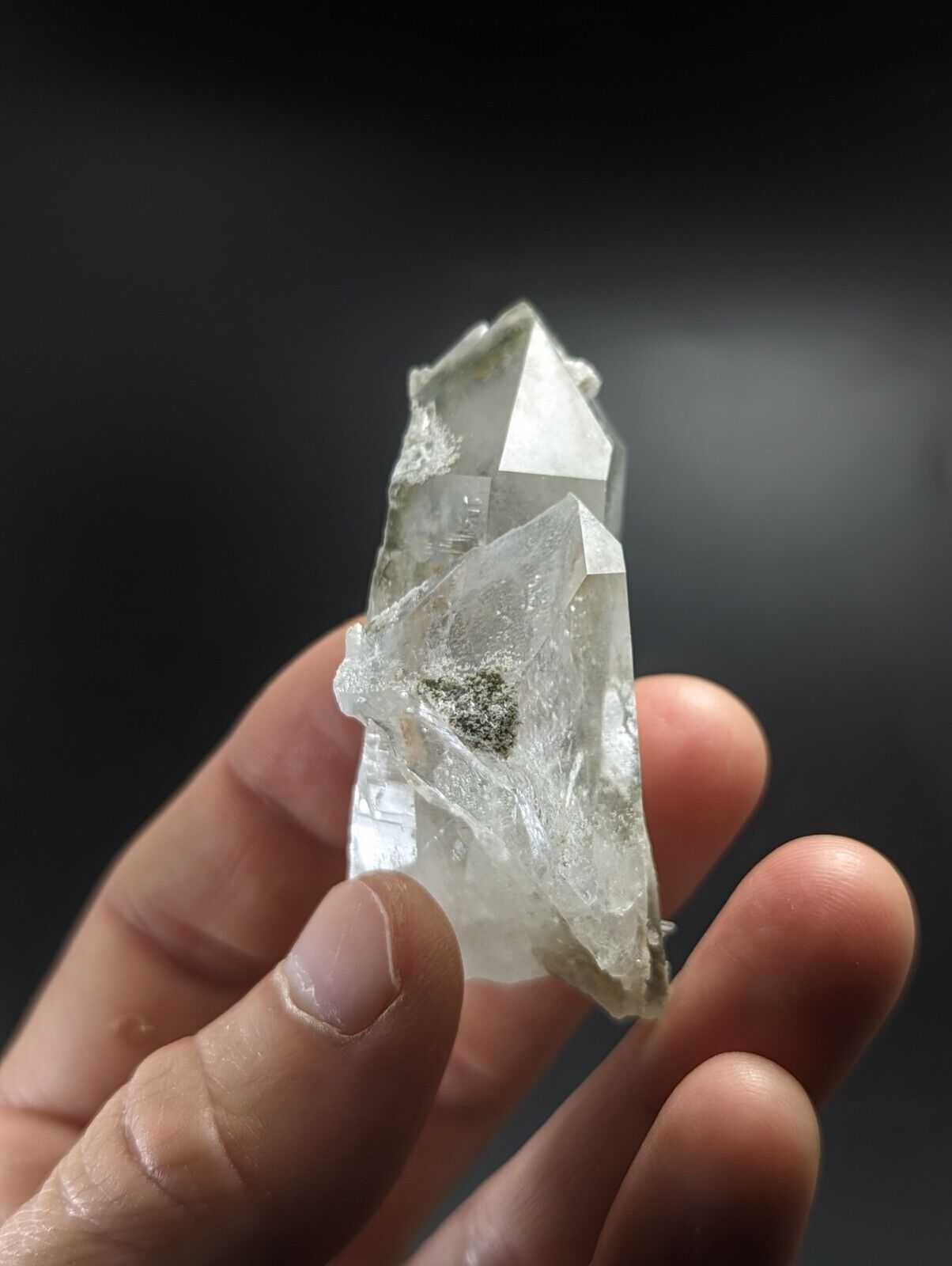 Green Chlorite Quartz Crystal Point North of Willis Mine Paron Arkansas Rare - Collectibles:Rocks Fossils &
