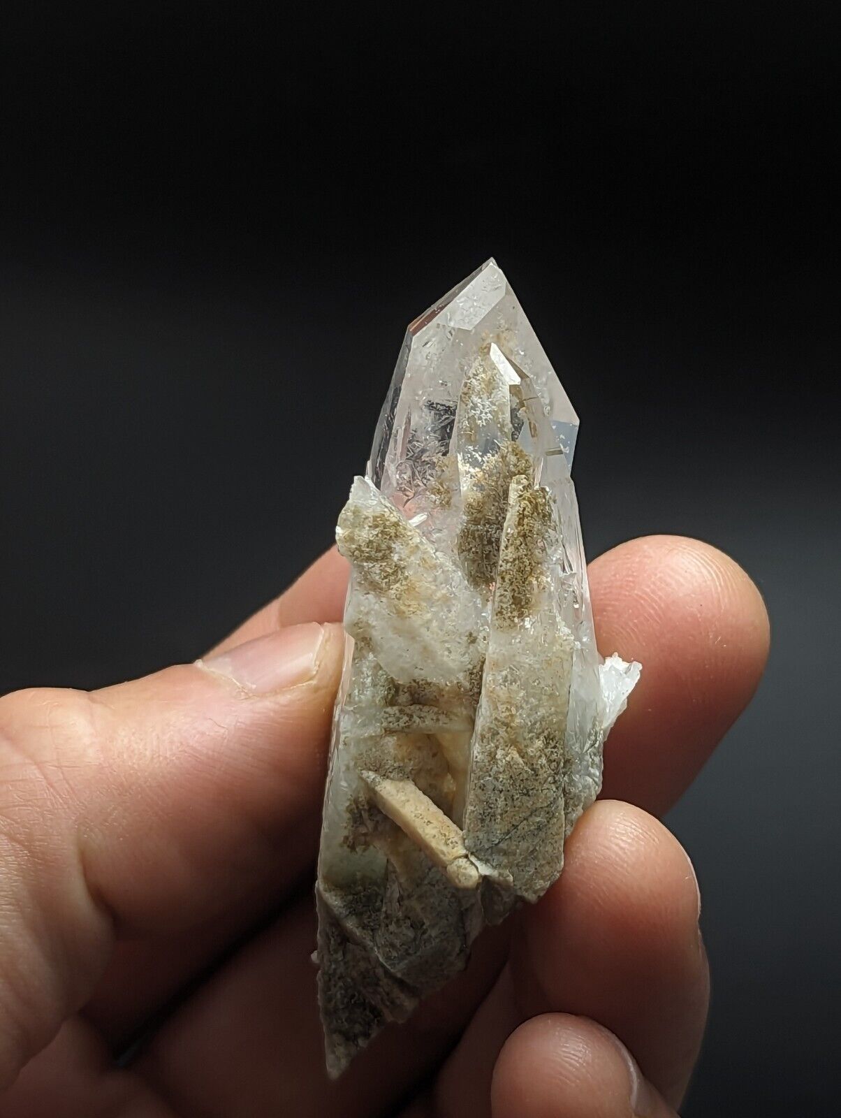 Green Chlorite Quartz Crystal Point North of Willis Mine Paron Arkansas Rare - Collectibles:Rocks Fossils &