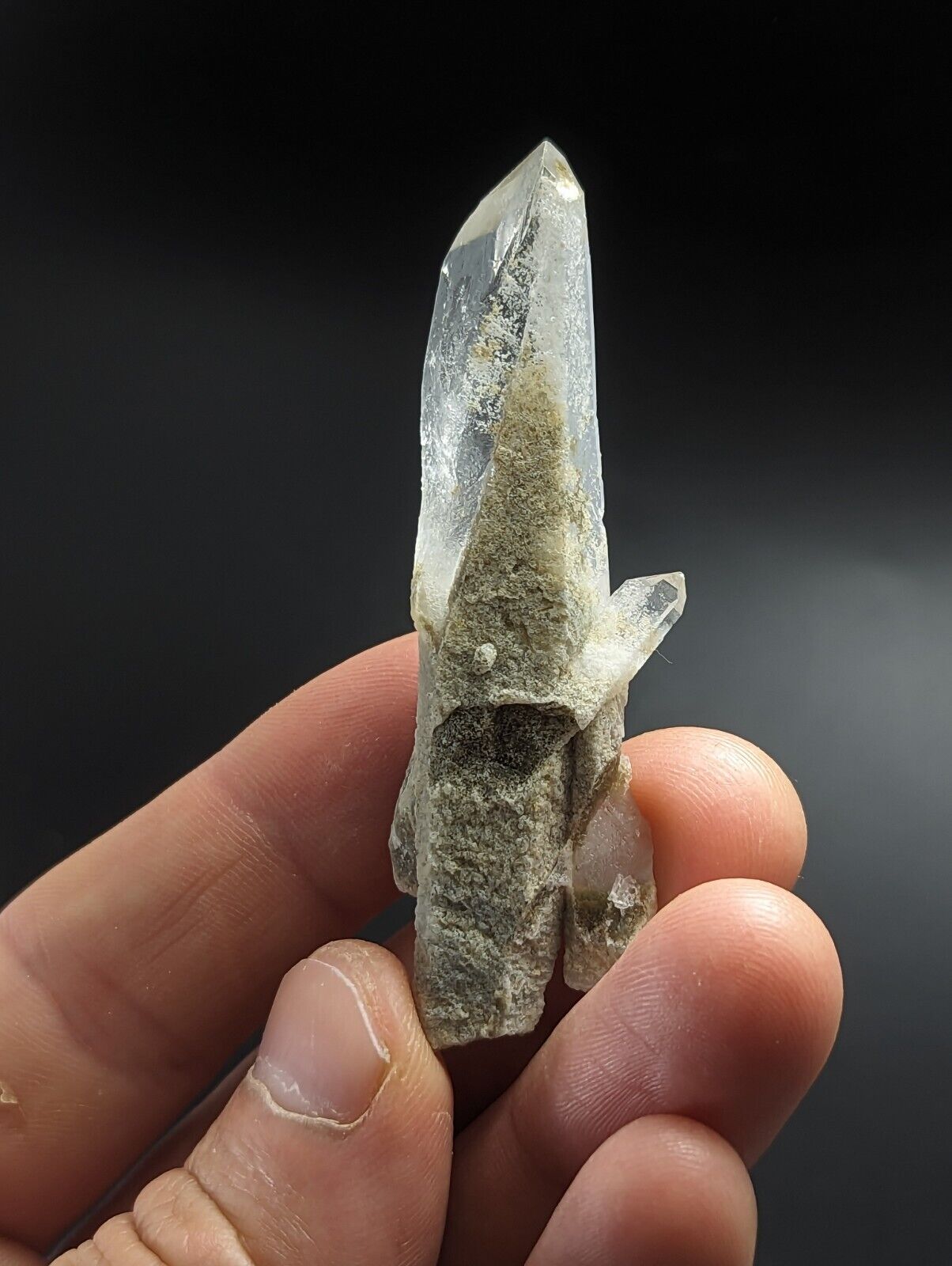 Green Chlorite Quartz Crystal Point North of Willis Mine Paron Arkansas Rare - Collectibles:Rocks Fossils &