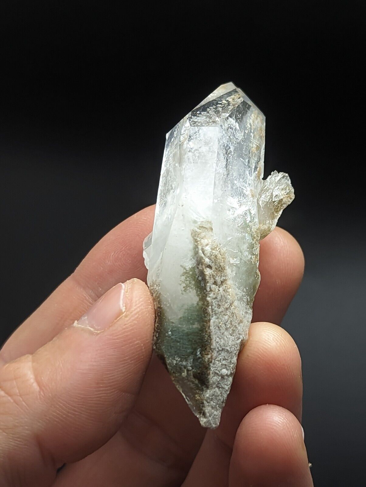 Green Chlorite Quartz Crystal Point North of Willis Mine Paron Arkansas Rare - Collectibles:Rocks Fossils &